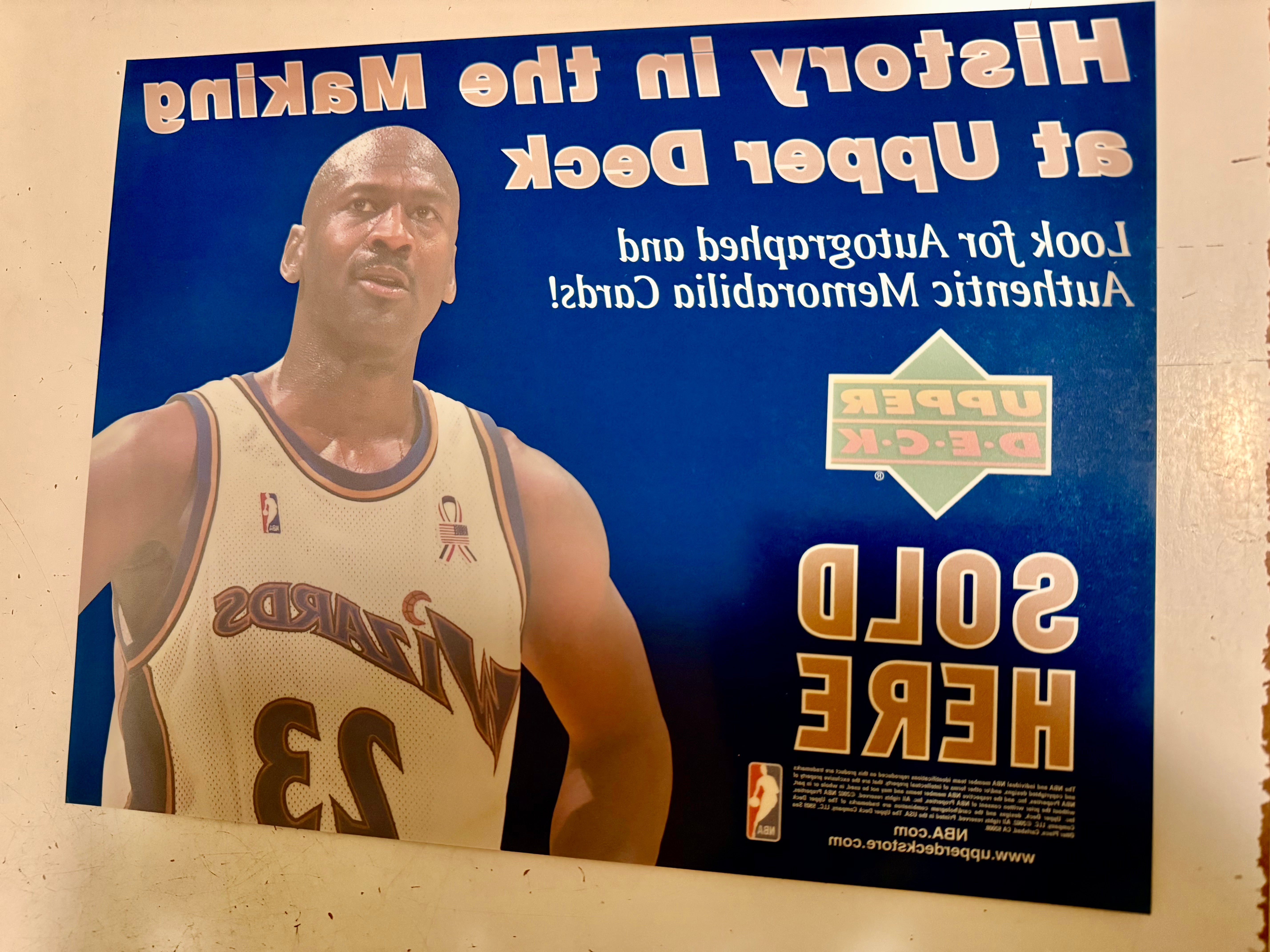 Michael Jordan Upper Deck window stick-on sign 2002