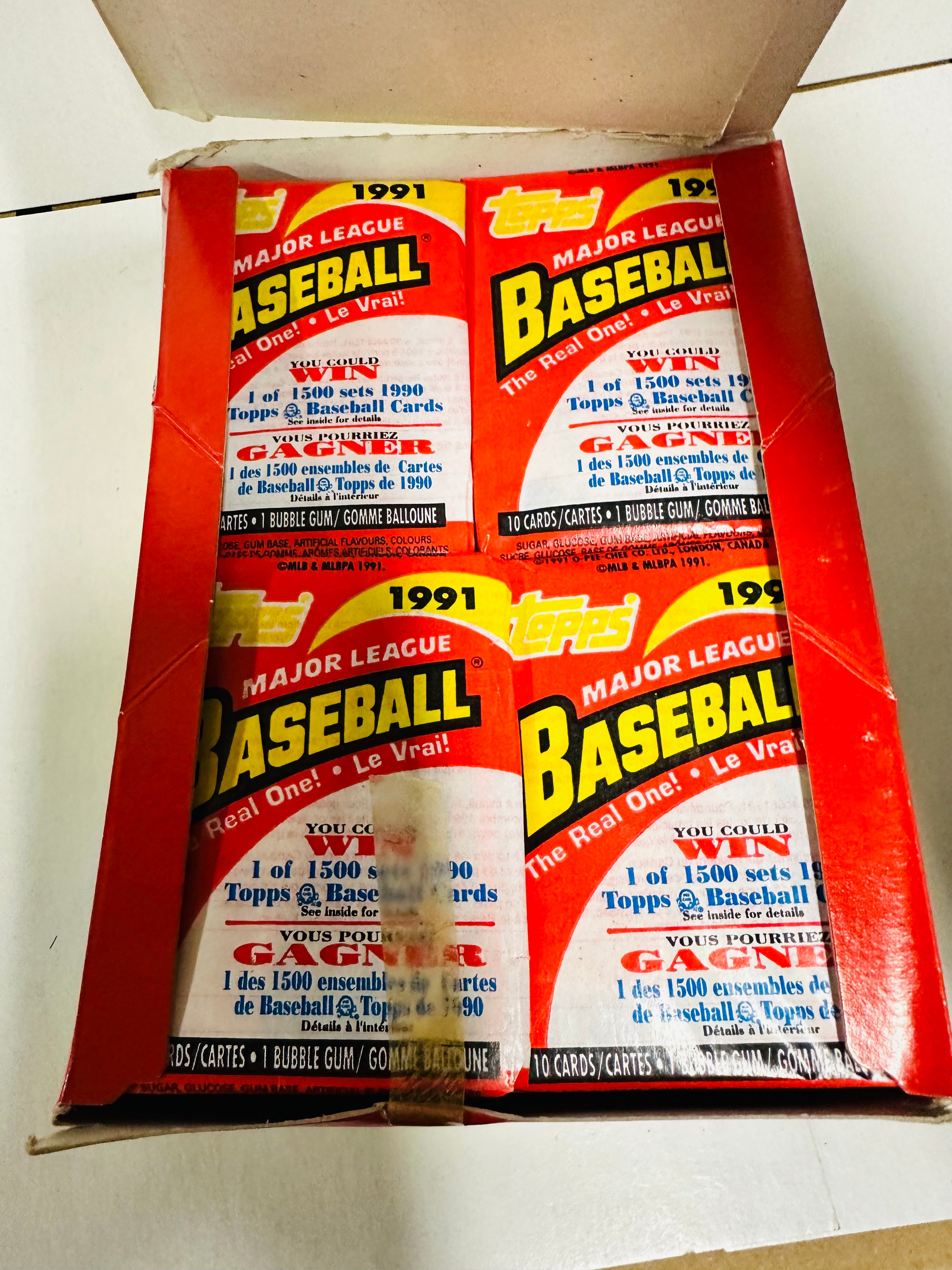 1991 Opc Canadian rare 36 sealed packs baseball cards box