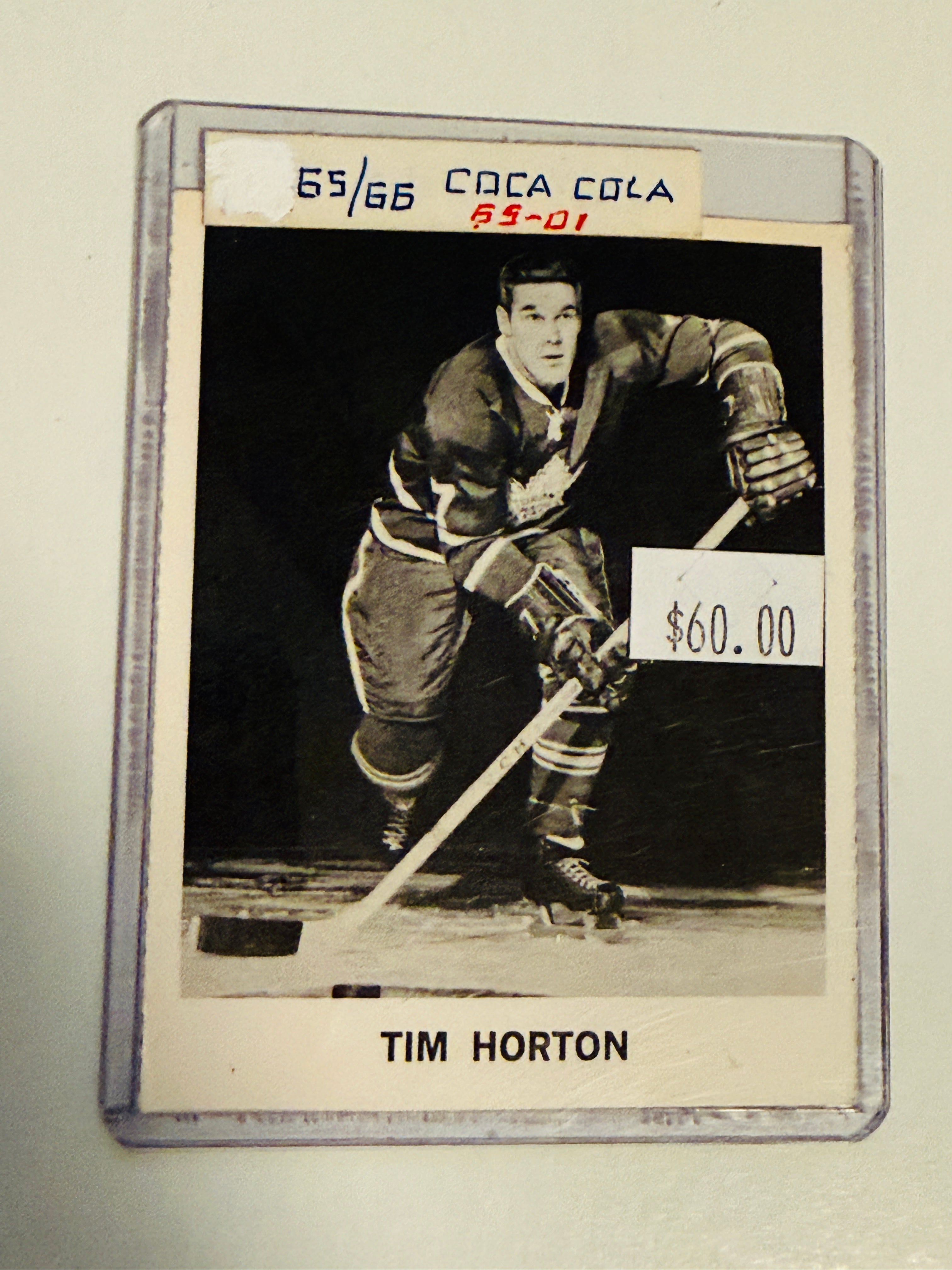 Tim Hortons Coca-Cola rare vintage hockey card 1965/66