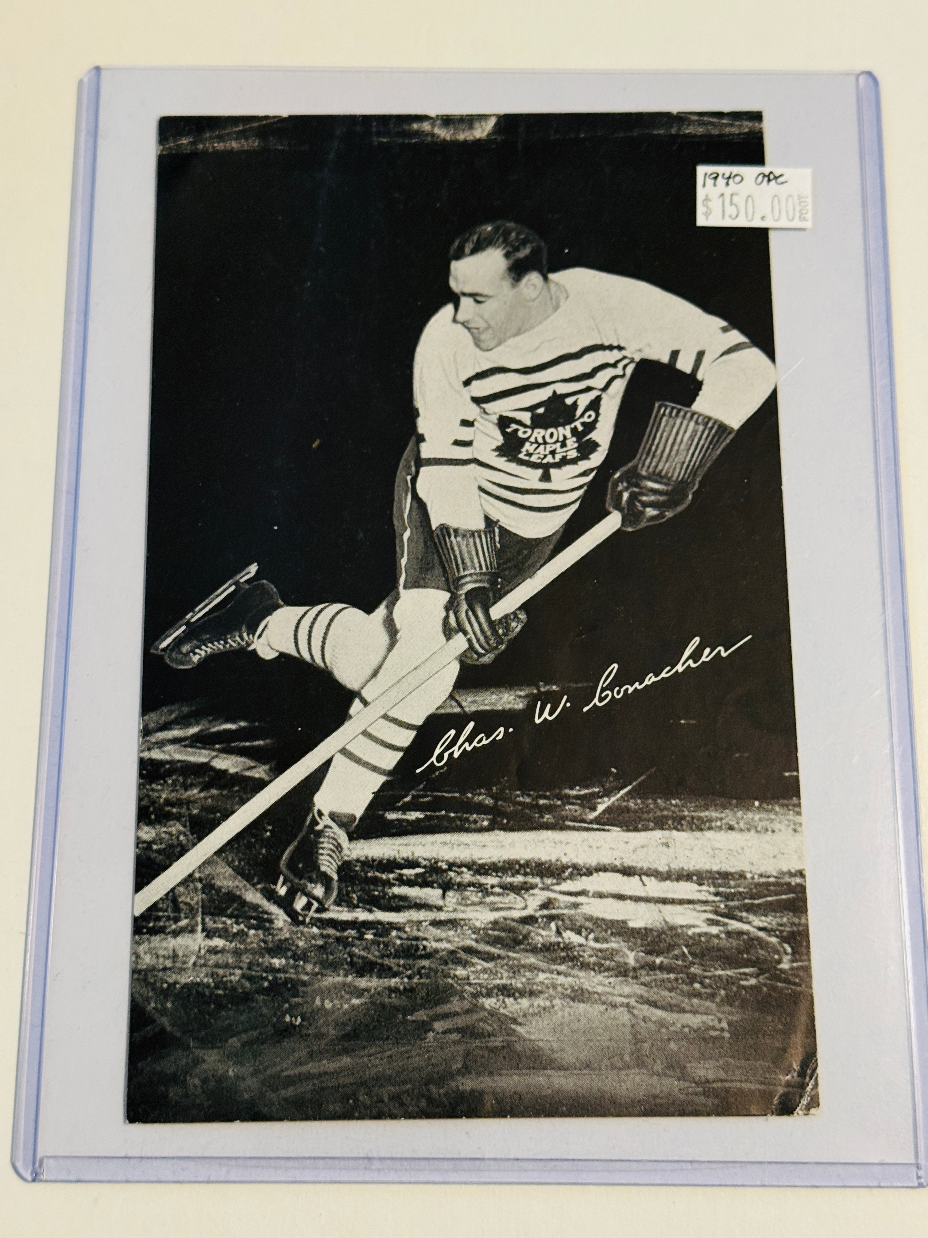 rare old hockey cards Toronto Maple Leafs Charlie Conacher rare vintage OPC hockey card 1940