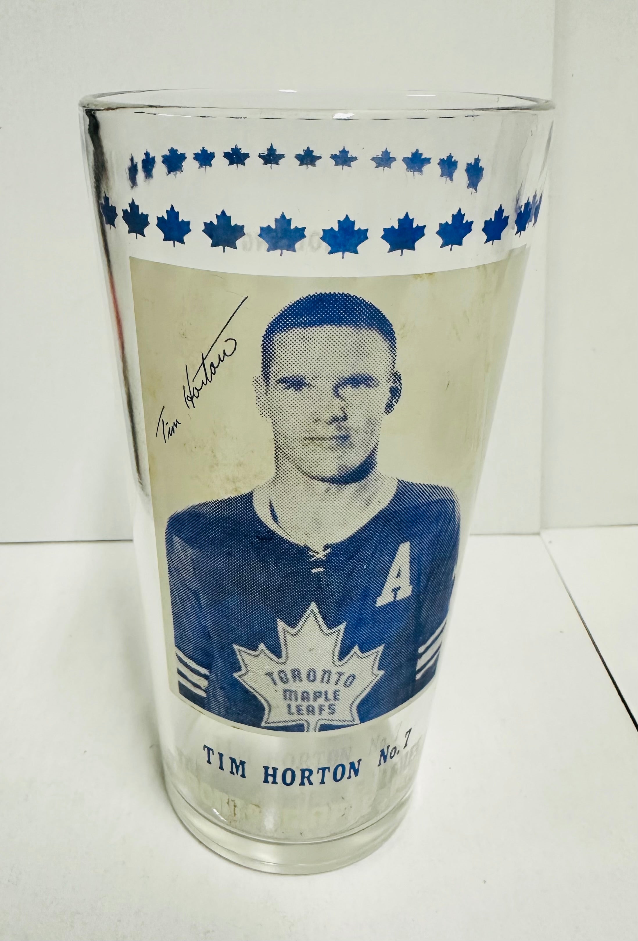 Tim Horton Toronto Maple Leafs hockey rare York Peanut Butter mail away glass 1960-61