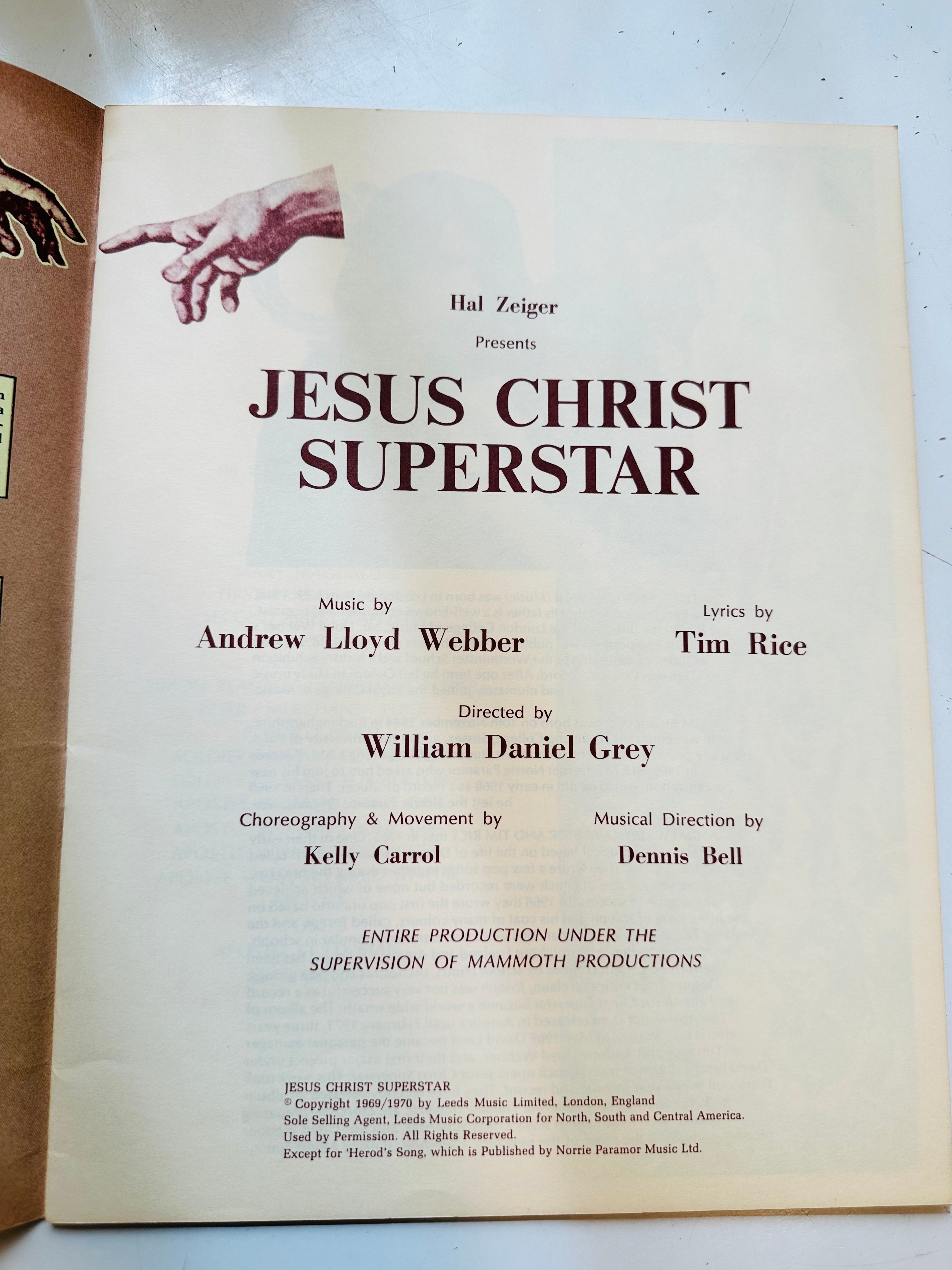 Jesus Christ Superstar rare play program with playbill booklet 1970