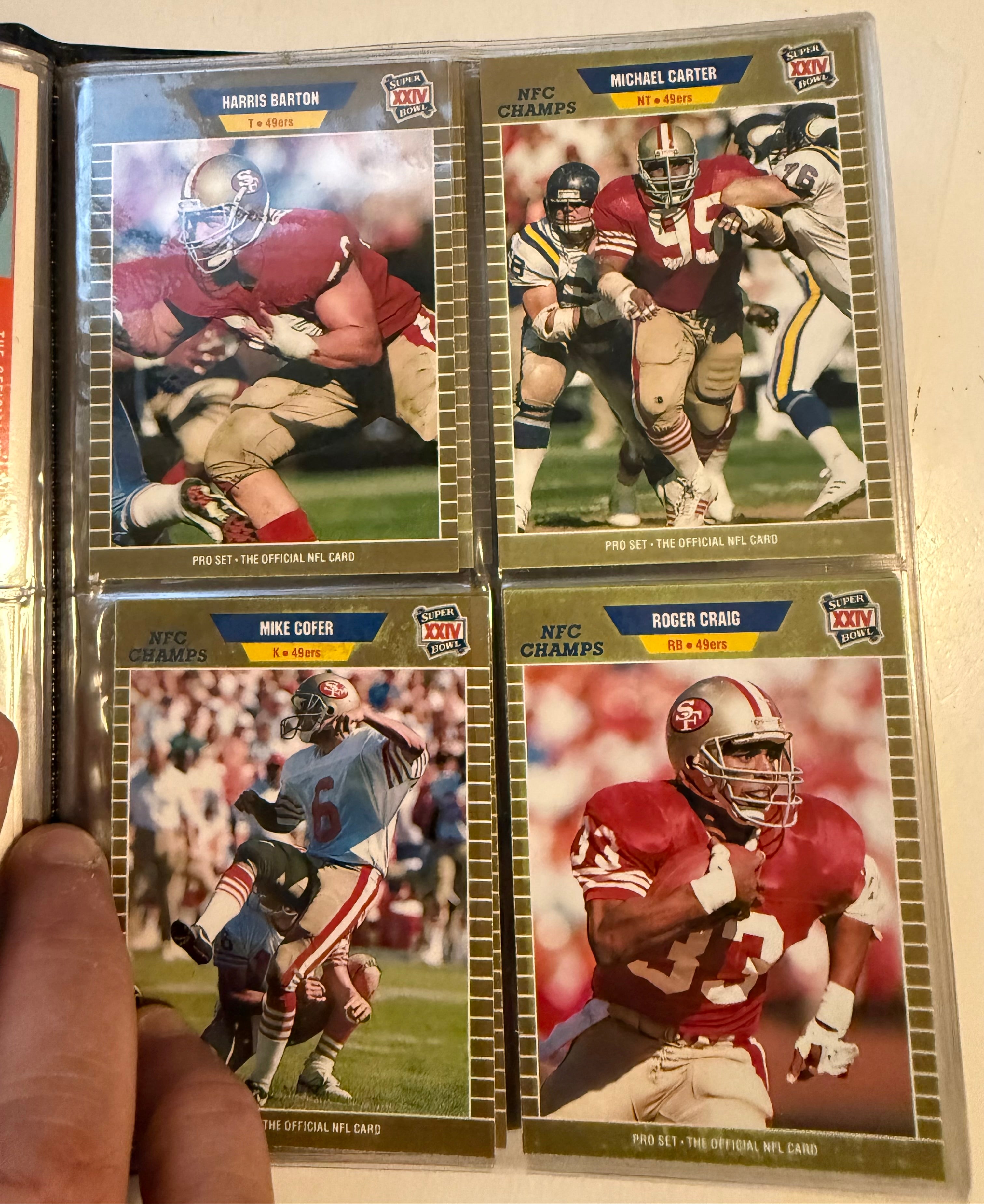 Super Bowl XXIV Proset football cards set in Binder 1990