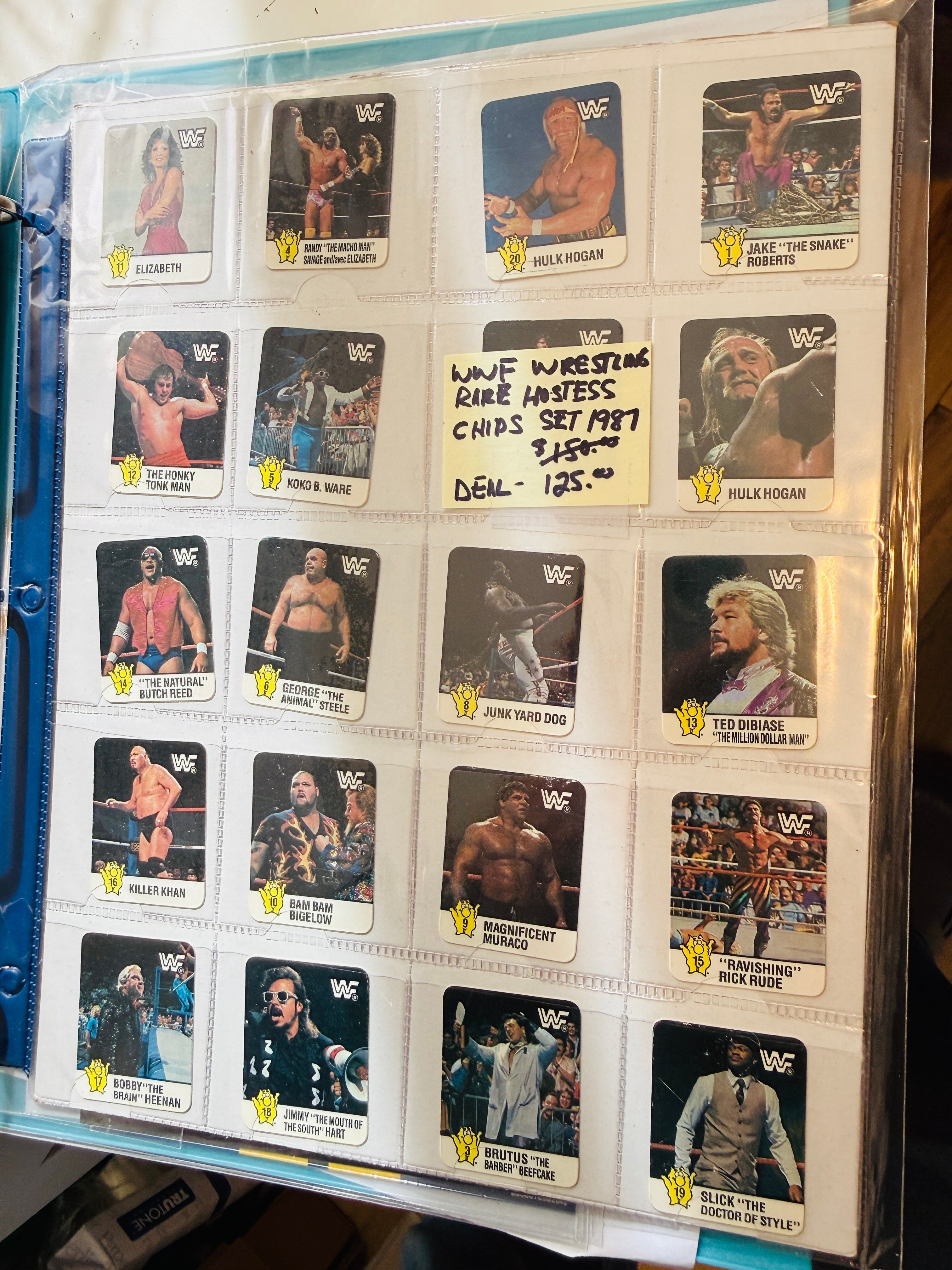 Wrestling Wreslemania Hostess Chips rare complete cards set 1987