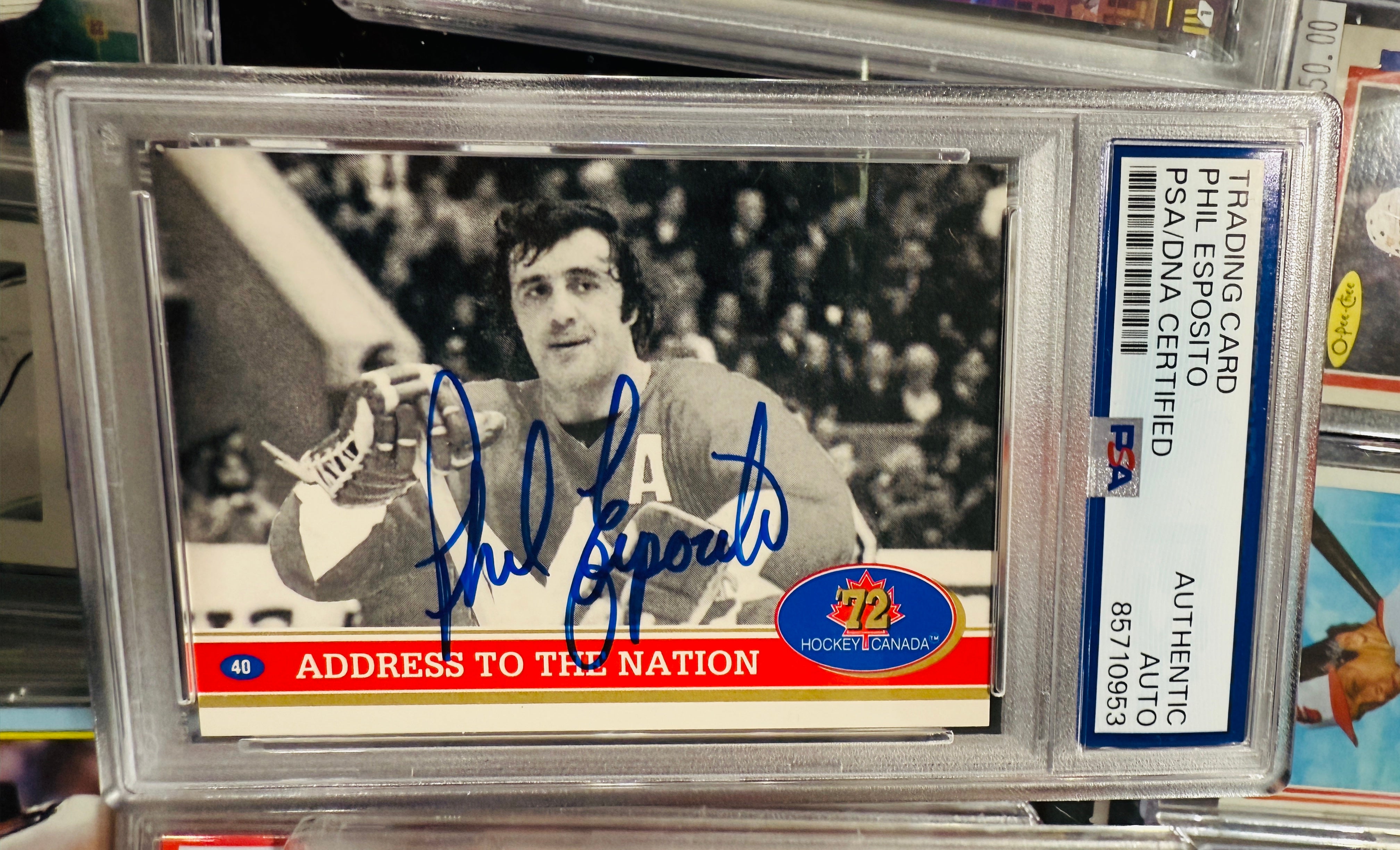 Phil Esposito autograph Team Canada hockey Card certified by PSA/DNA