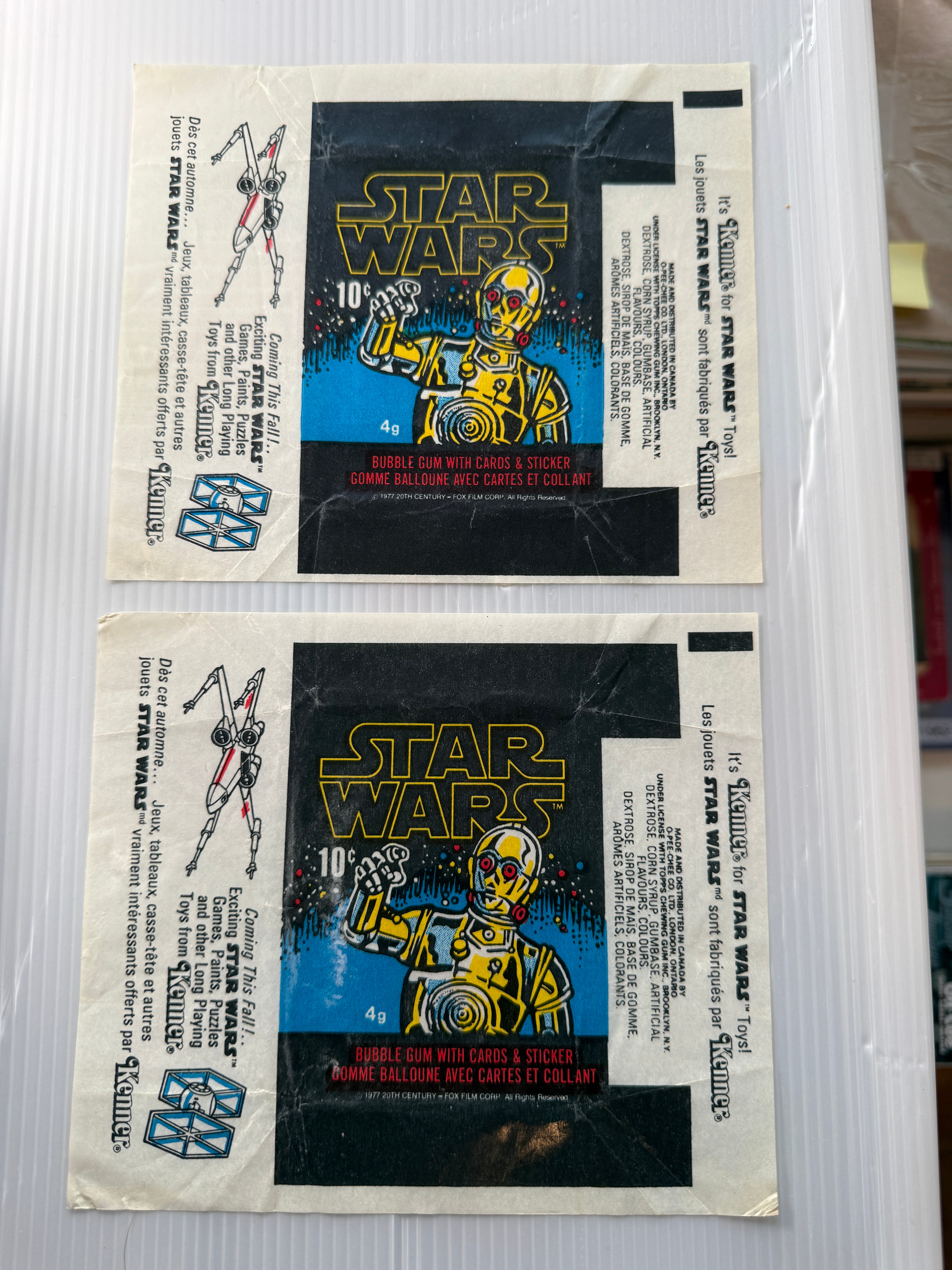 Star Wars Opc Canadian rarer version two wrappers series 1 from 1977