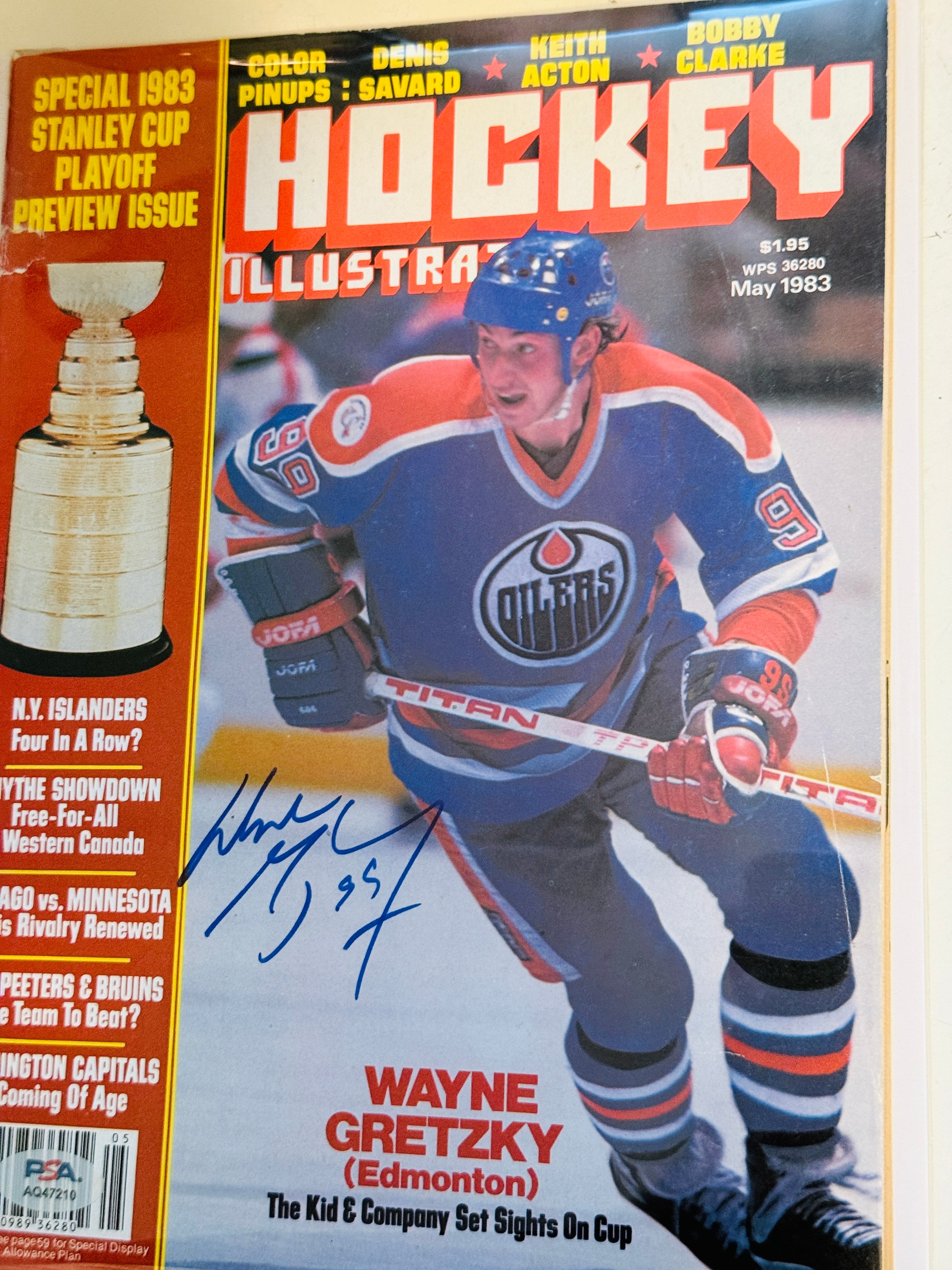 Wayne Gretzky, Hockey, legend autographed in person, magazine PSA certified