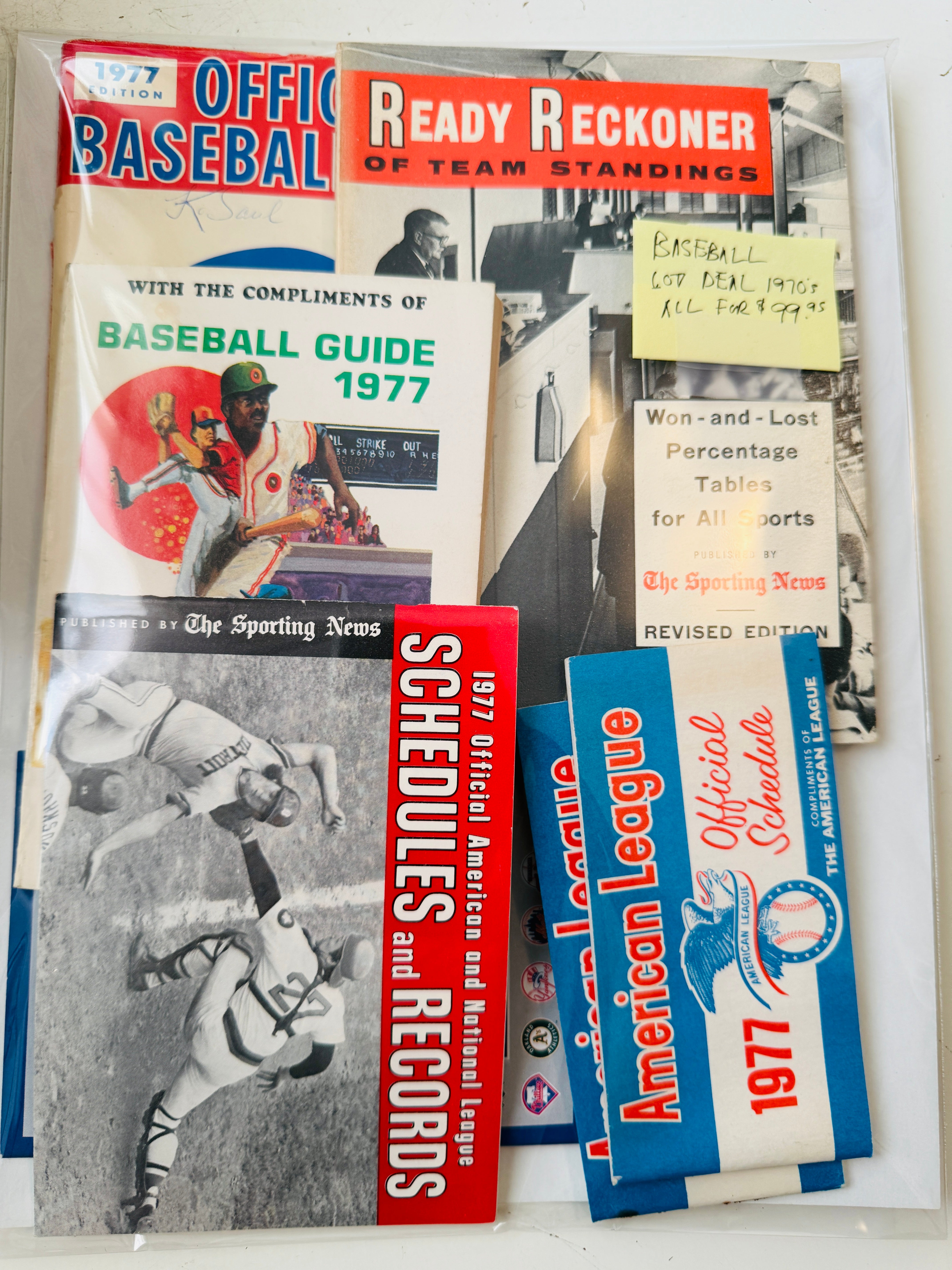 Baseball vintage schedules and rule books lot deal 1970s