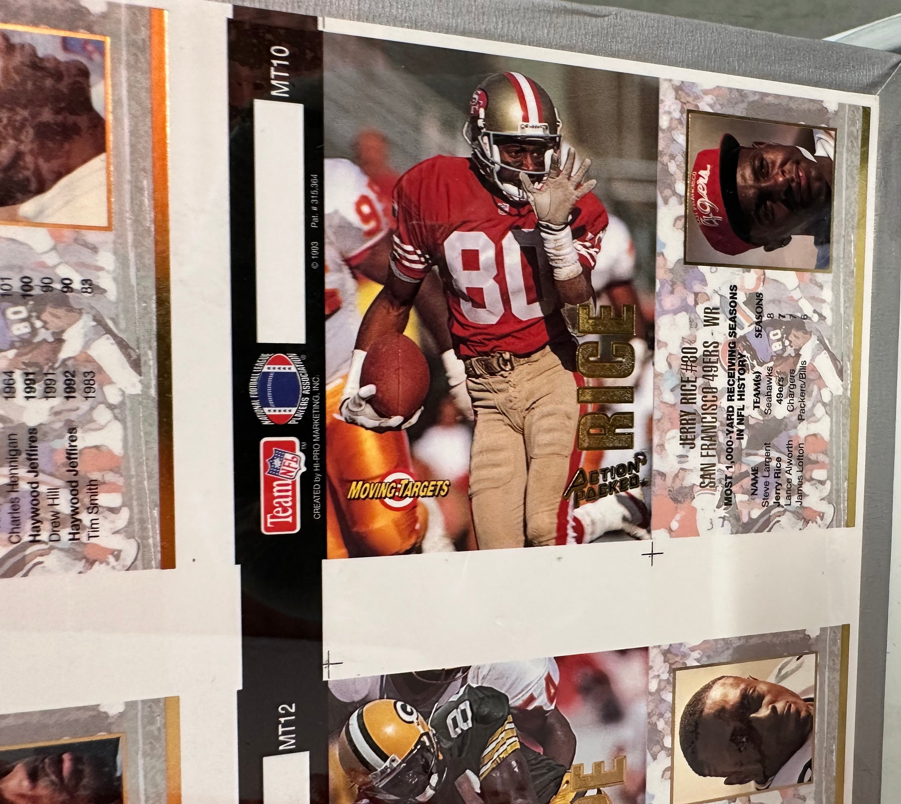 Action Packed football cards rare uncut sheet 1993 Action Packed football cards rare uncut sheet 1993