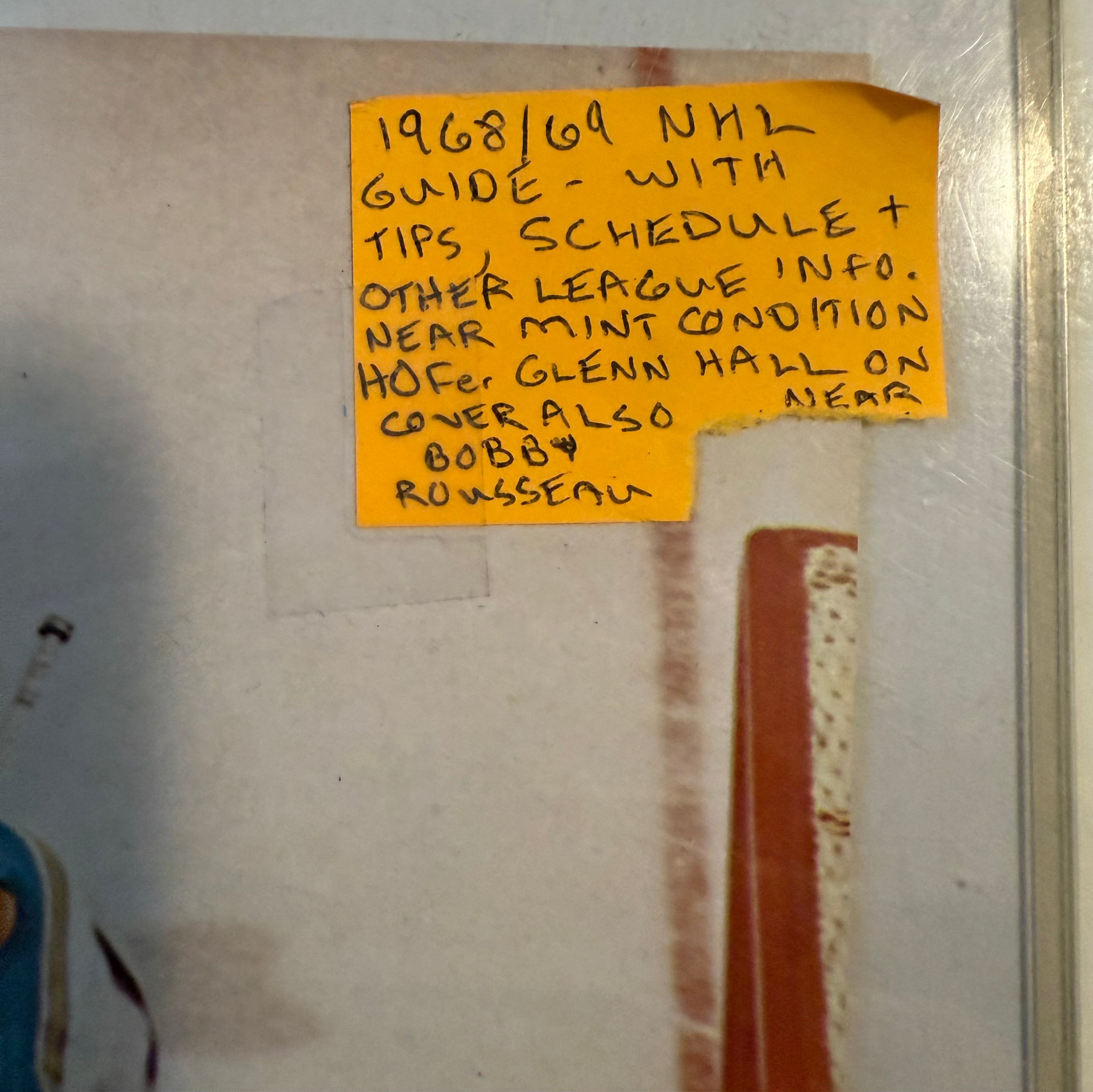 1968-69 NHL vintage hockey guide and schedule.