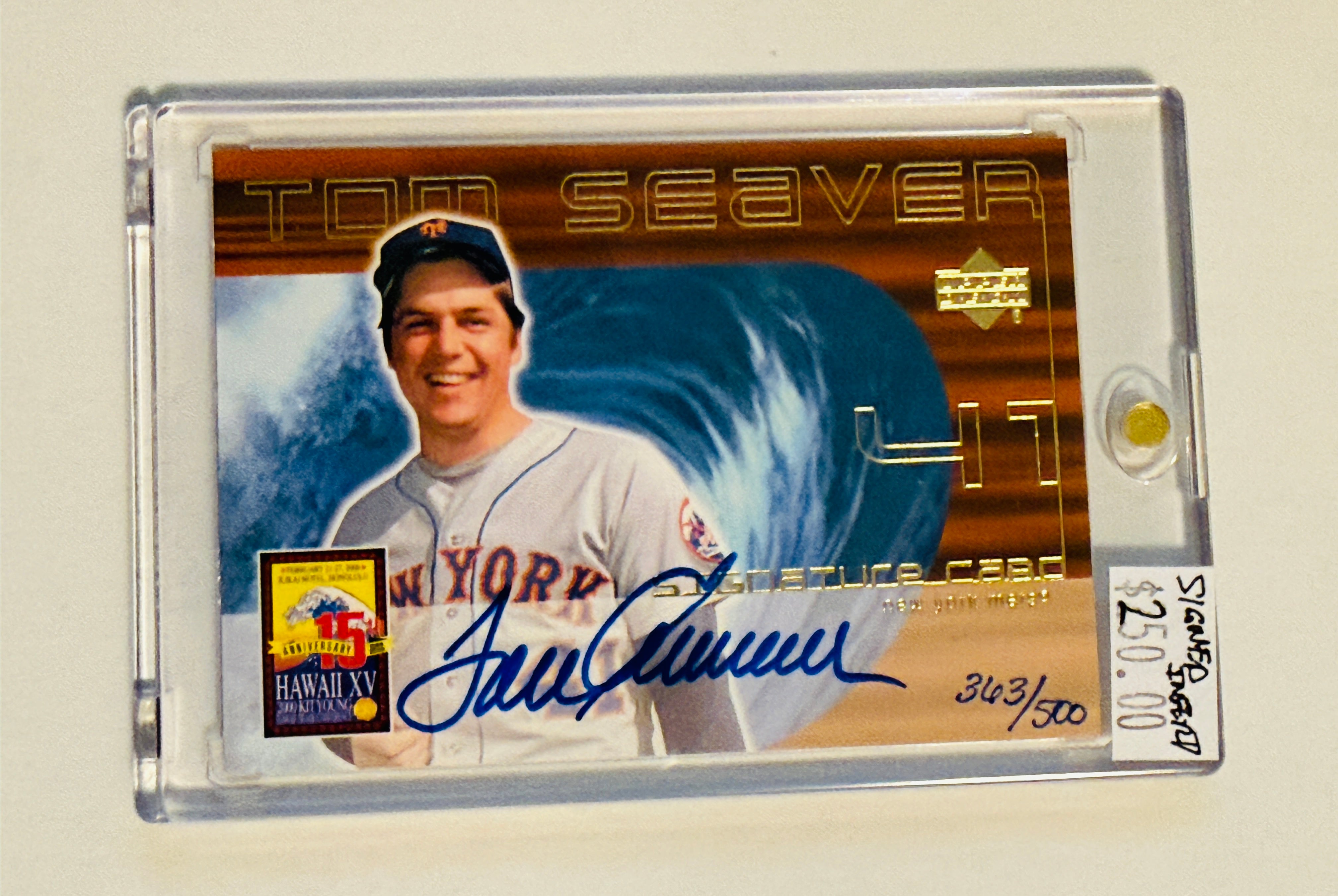 Tom Seaver Upper Deck rare numbered autograph insert card certified on back
