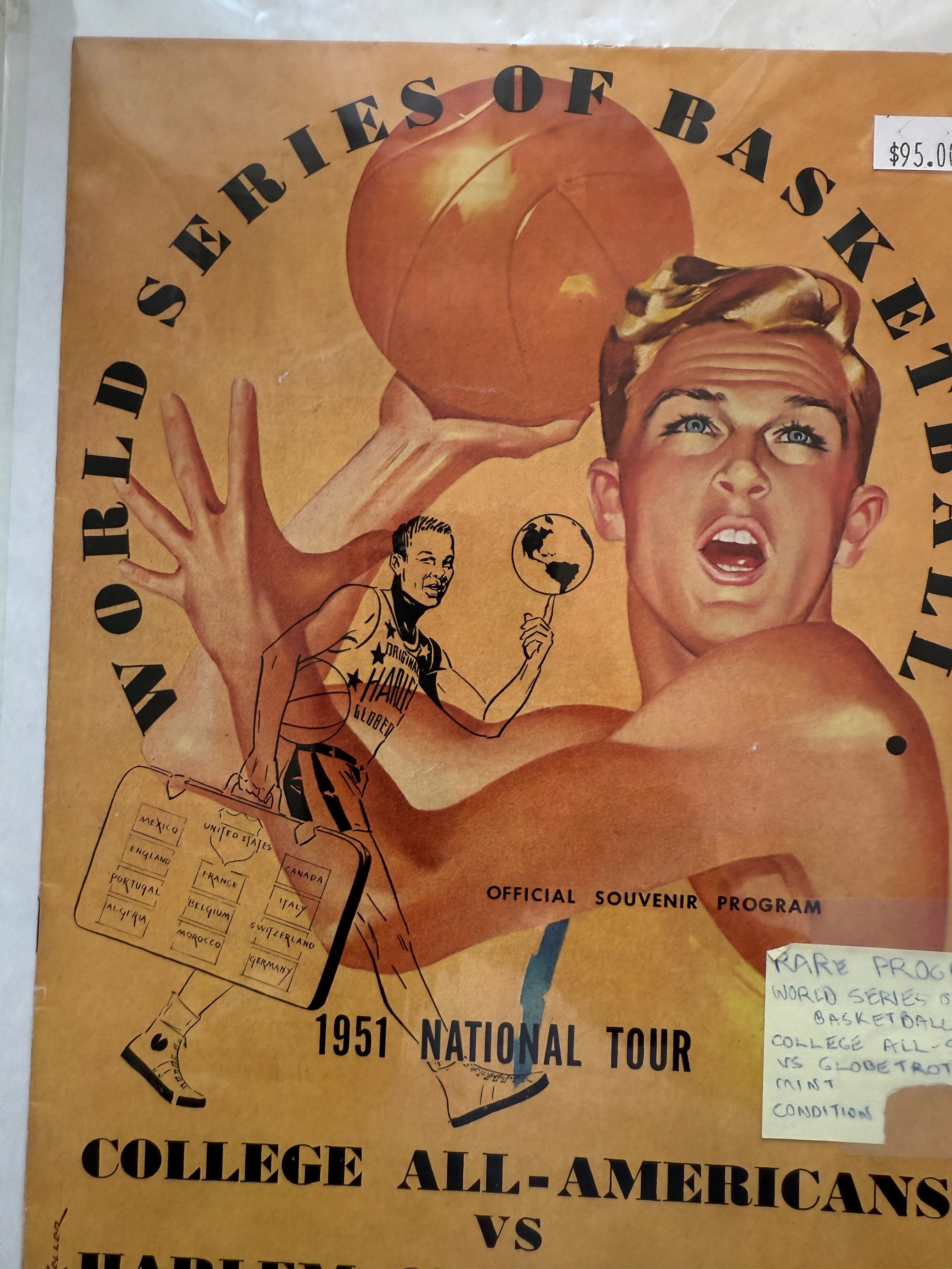World Series of basketball 1951 program Harlem Globetrotters versus All-Stars