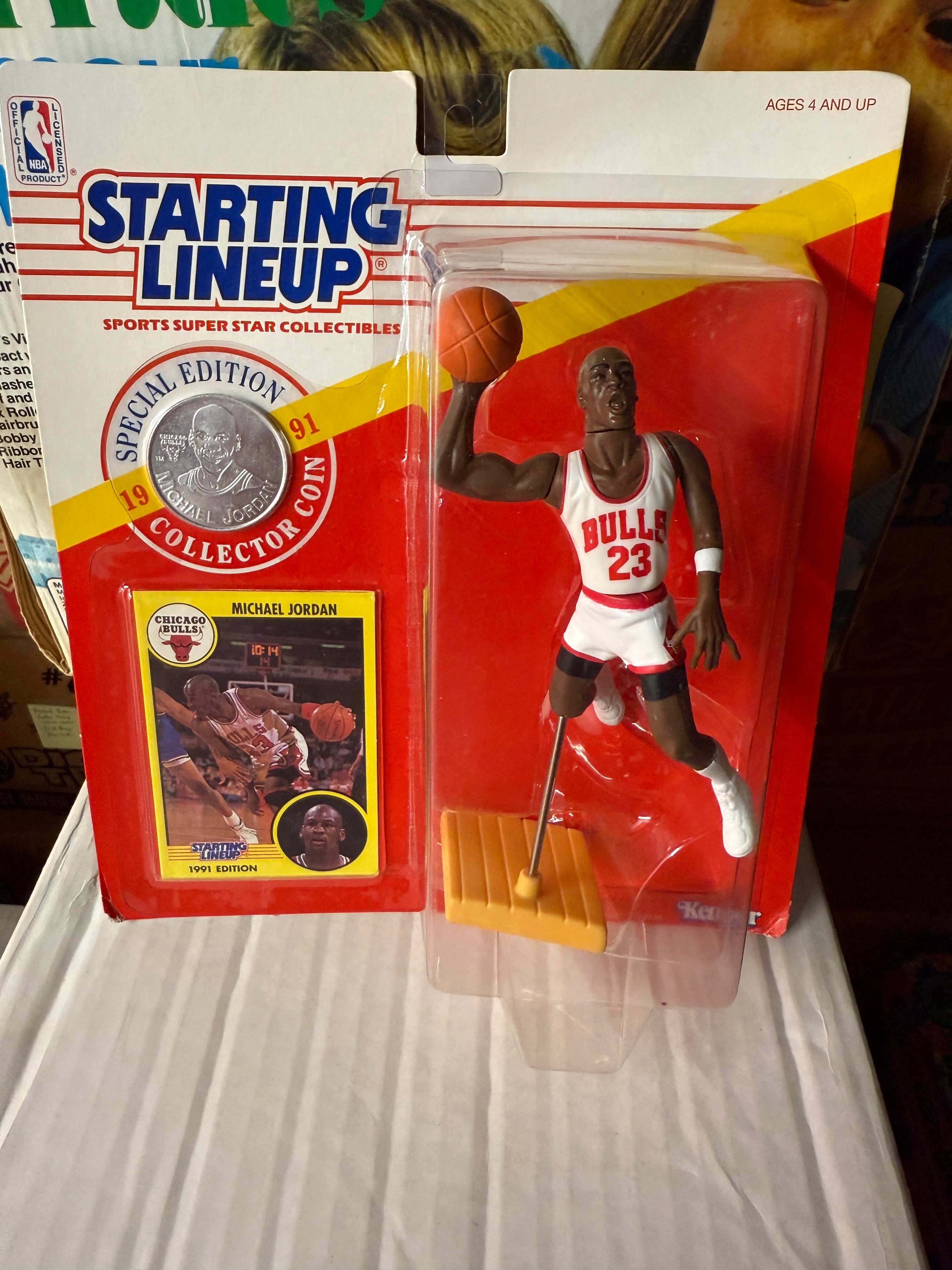 Michael Jordan rare starting lineup figure with card and coin factory sealed 1991