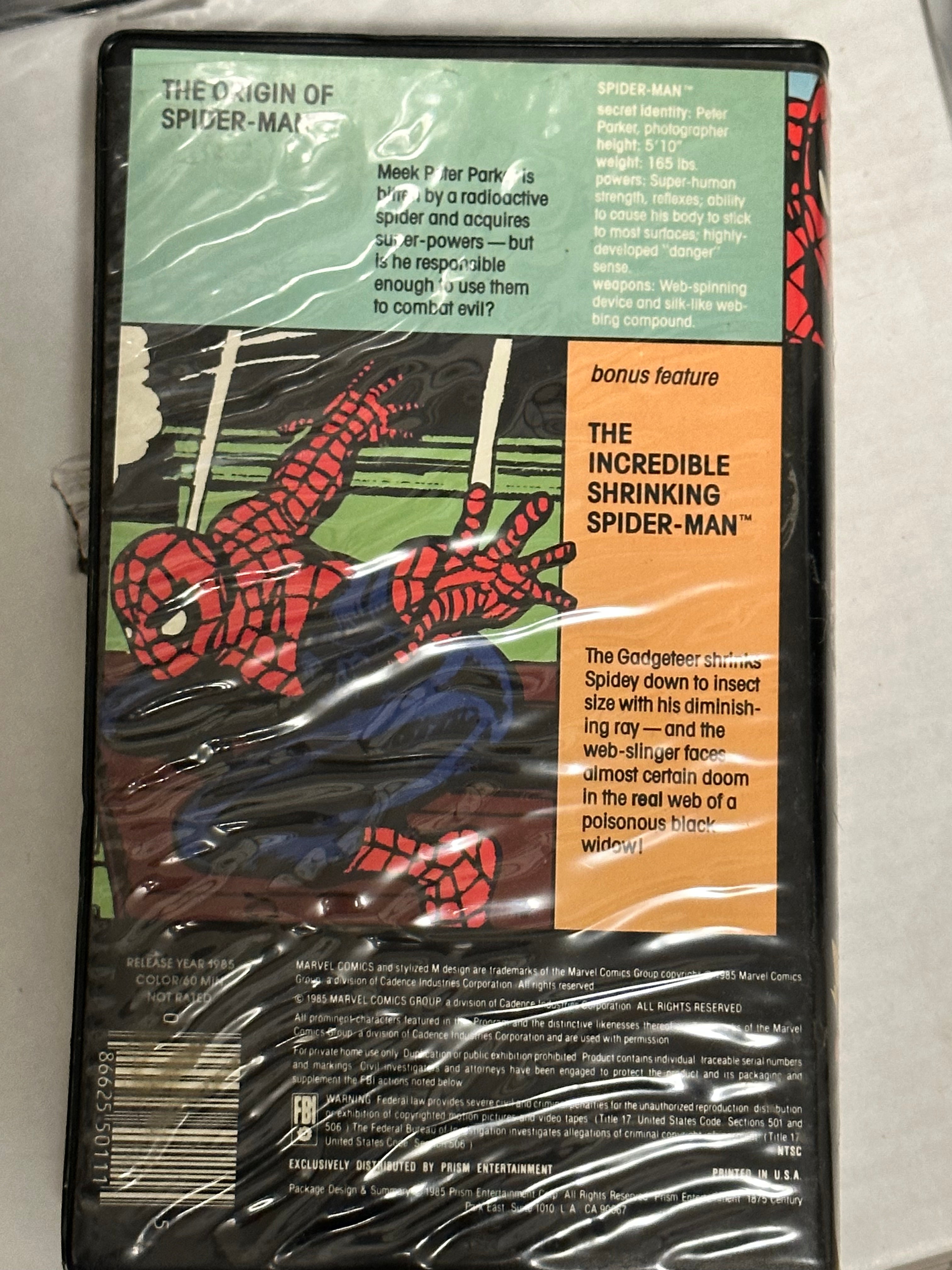 VHS spider-man original Marvel comics 1985