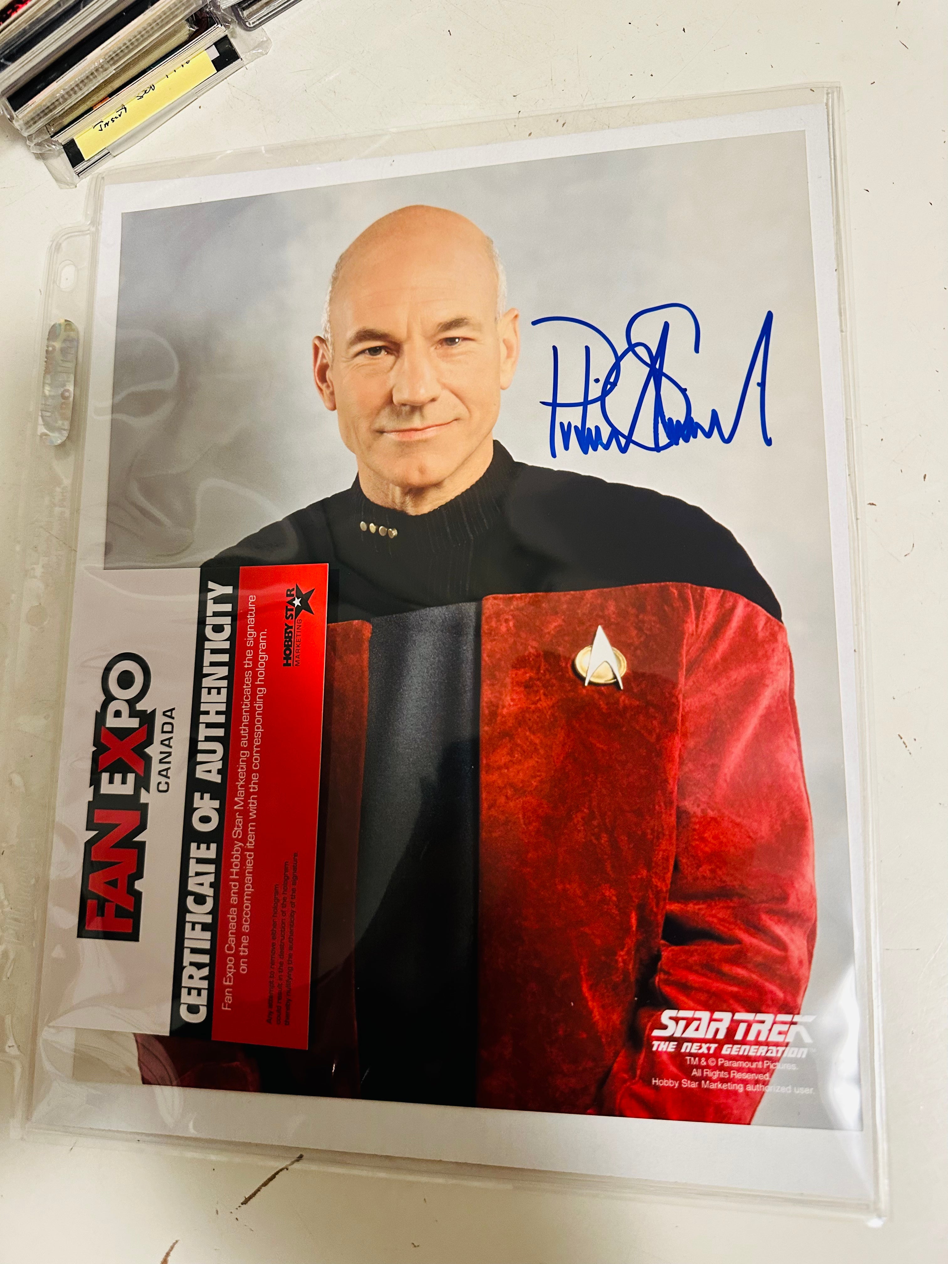 Star Trek Patrick Stewart rare autograph 8x10 photo certified by Fanexpo with COA and Hologram
