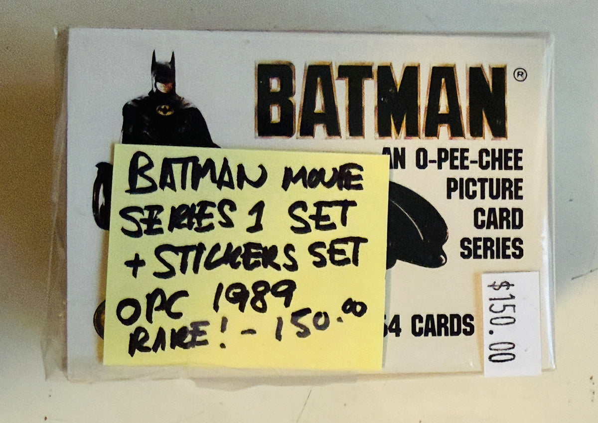 Batman movie series 1 rare Opc Canadian version cards and stickers 1989