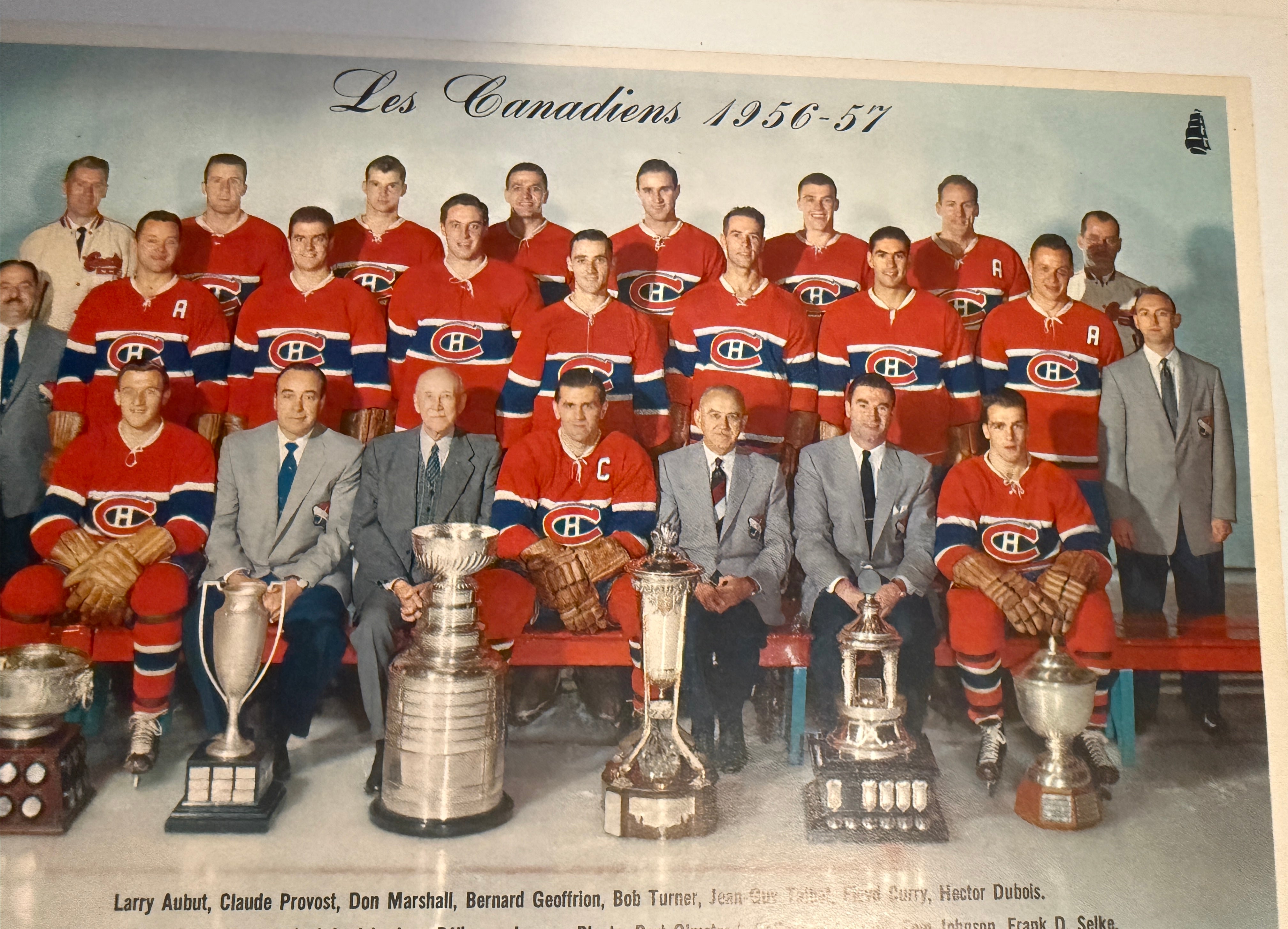 Montréal Canadiens hockey original vintage Molsons 8x10 team photo 1956/57