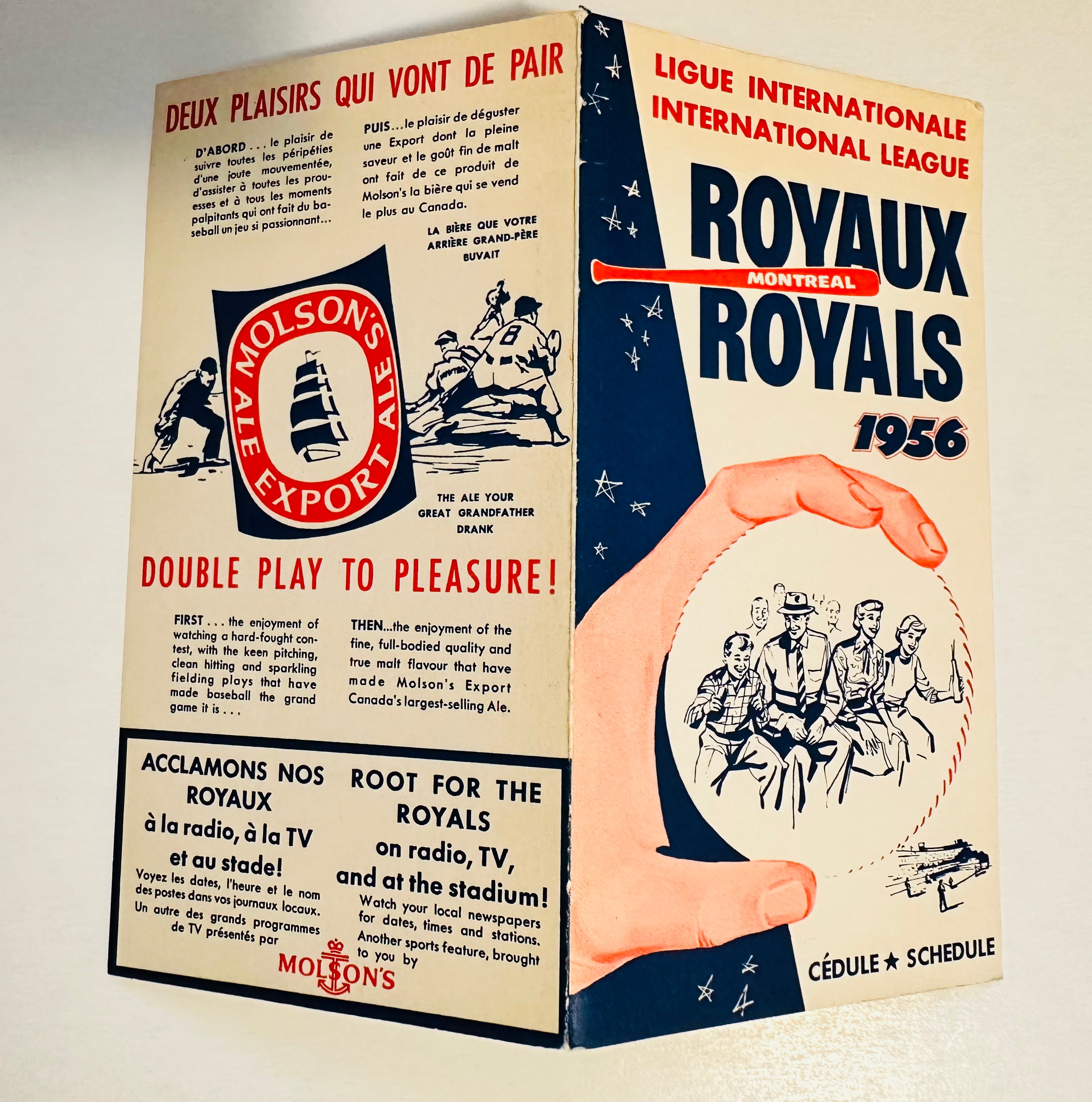 Montreal Royals baseball rare schedule 1956