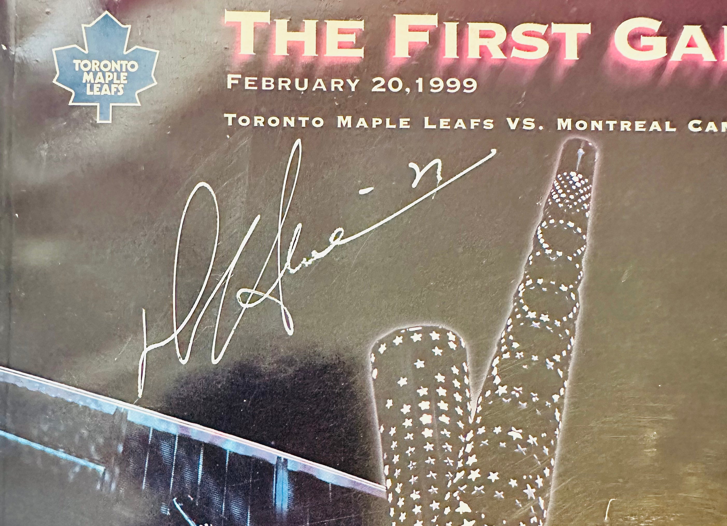 Darryl Sittler, Toronto Maple Leafs legend autographed first game at the ACC program sold with COA