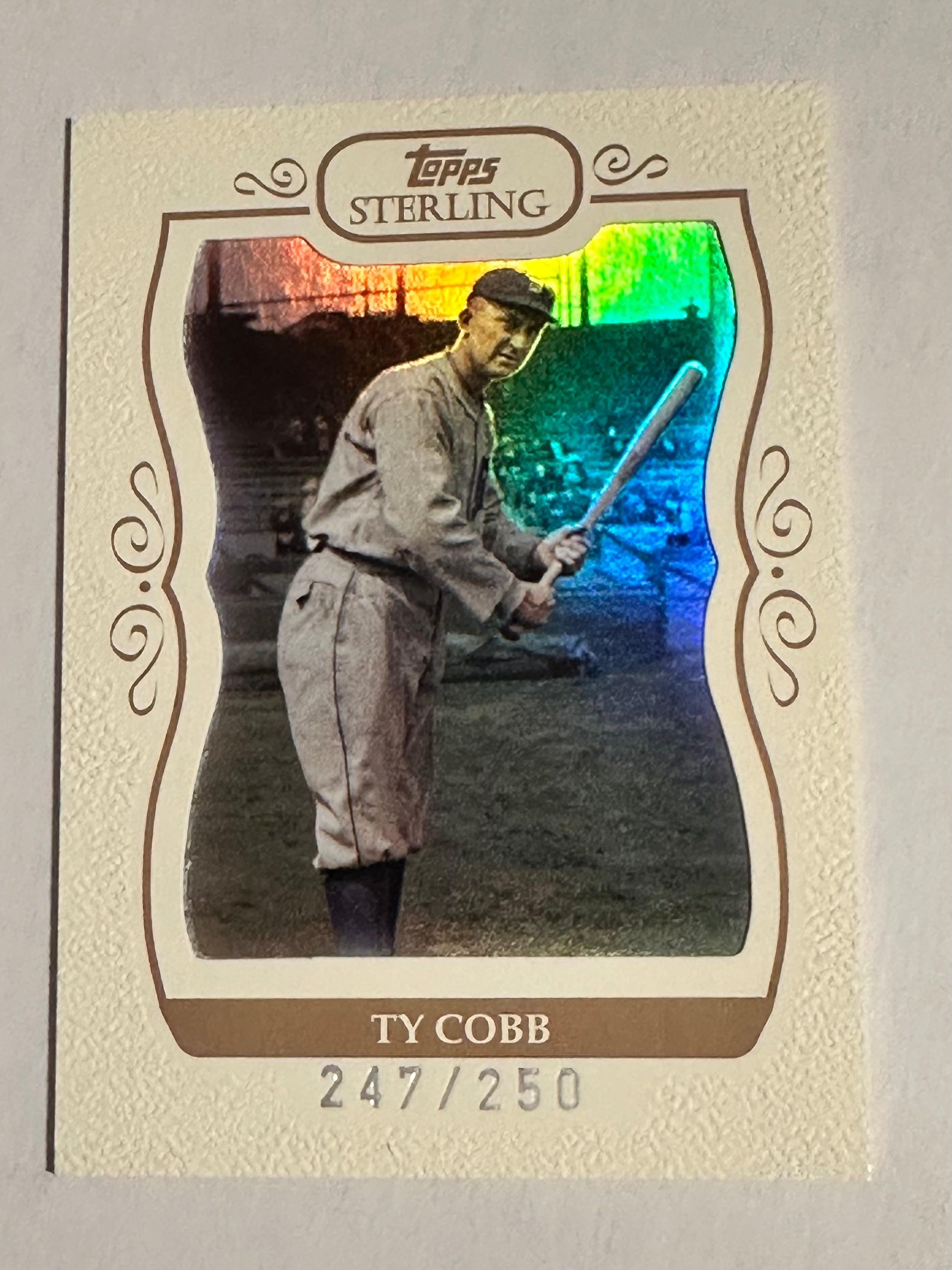 Ty Cobb baseball legend, top numbered insert baseball card