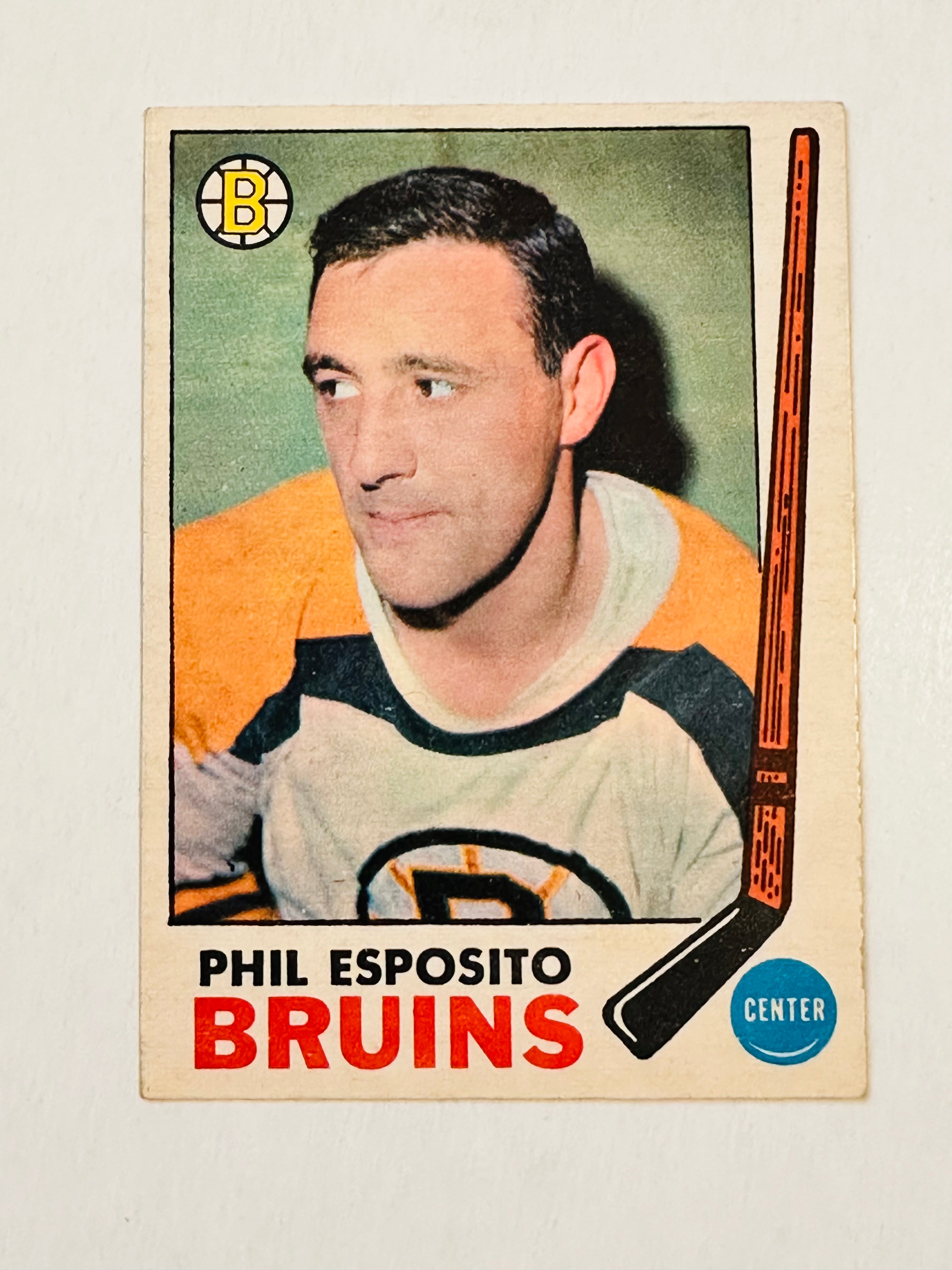 1969 Opc Phil Esposito hockey card with rare stamp on back