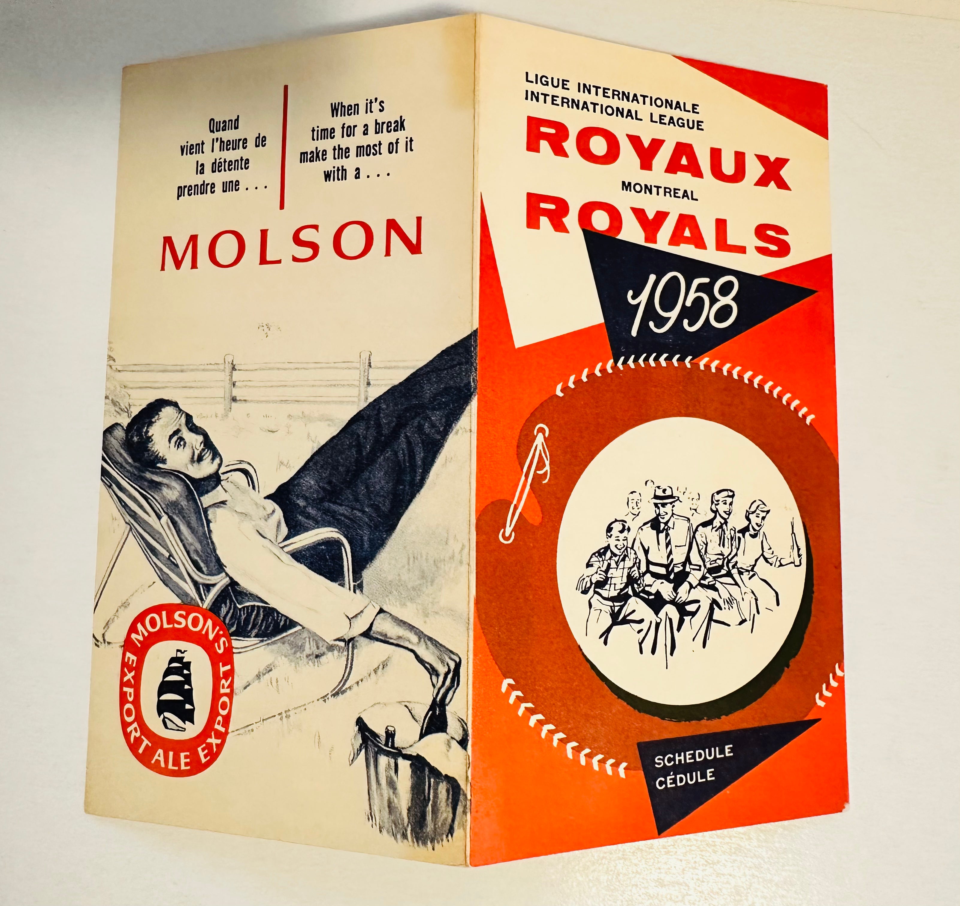 Montreal Royals baseball rare schedule 1958