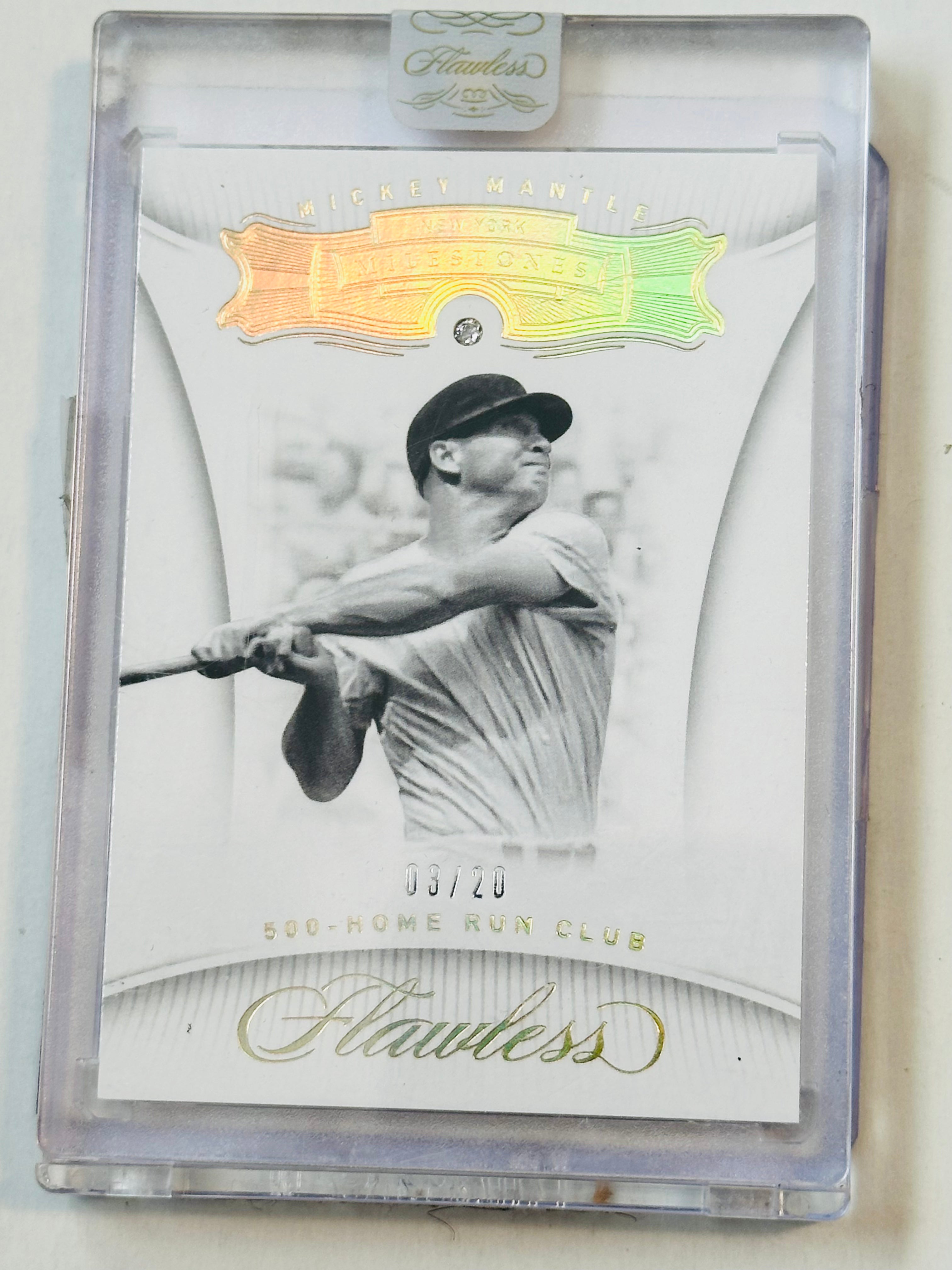 Mickey Mantle Leaf Diamond flawless 500 homerun baseball numbered 3/20 with real diamond 2017