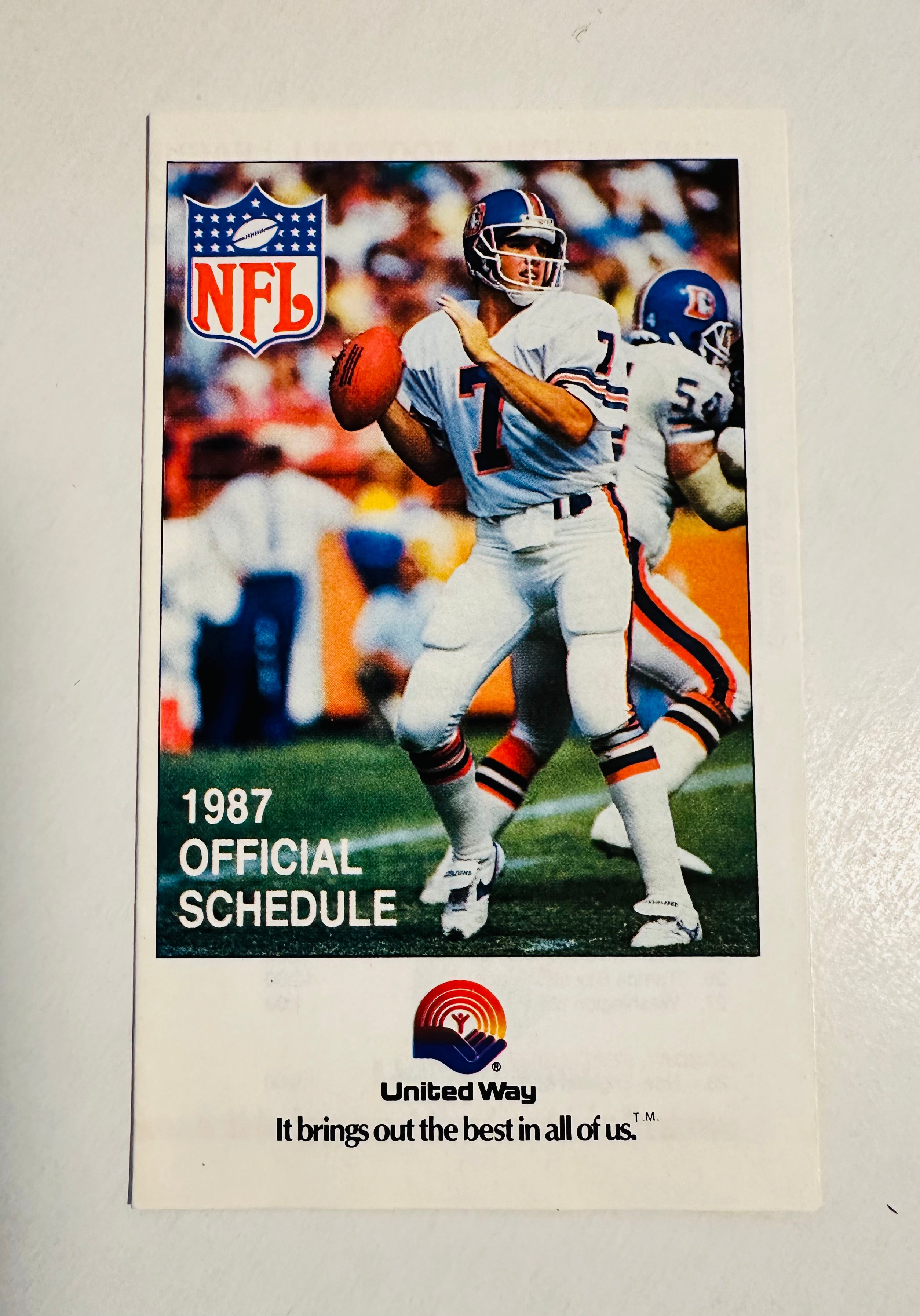 John Elway, NFL, vintage football schedule 1987