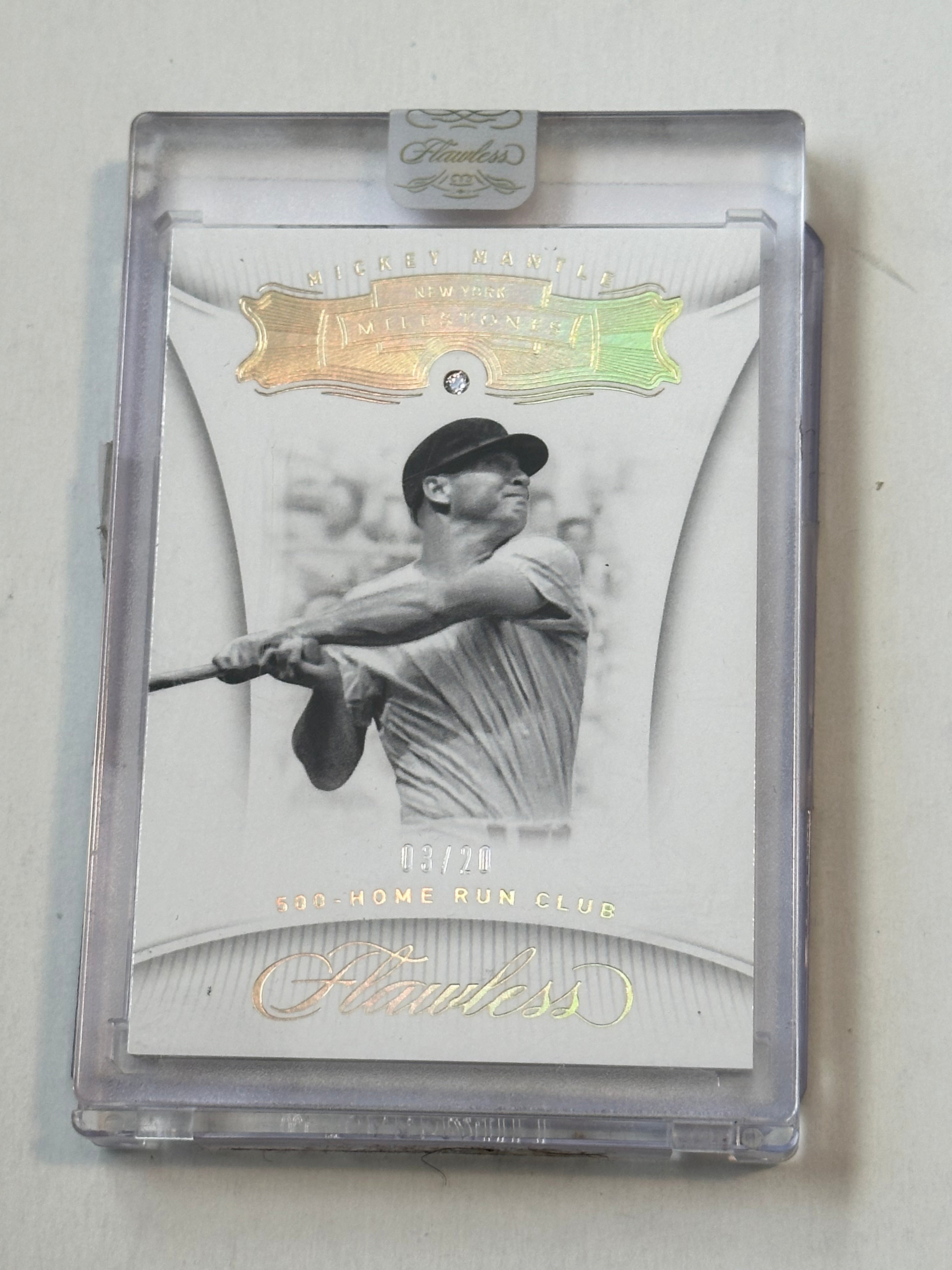 Mickey Mantle Leaf Diamond flawless 500 homerun baseball numbered 3/20 with real diamond 2017