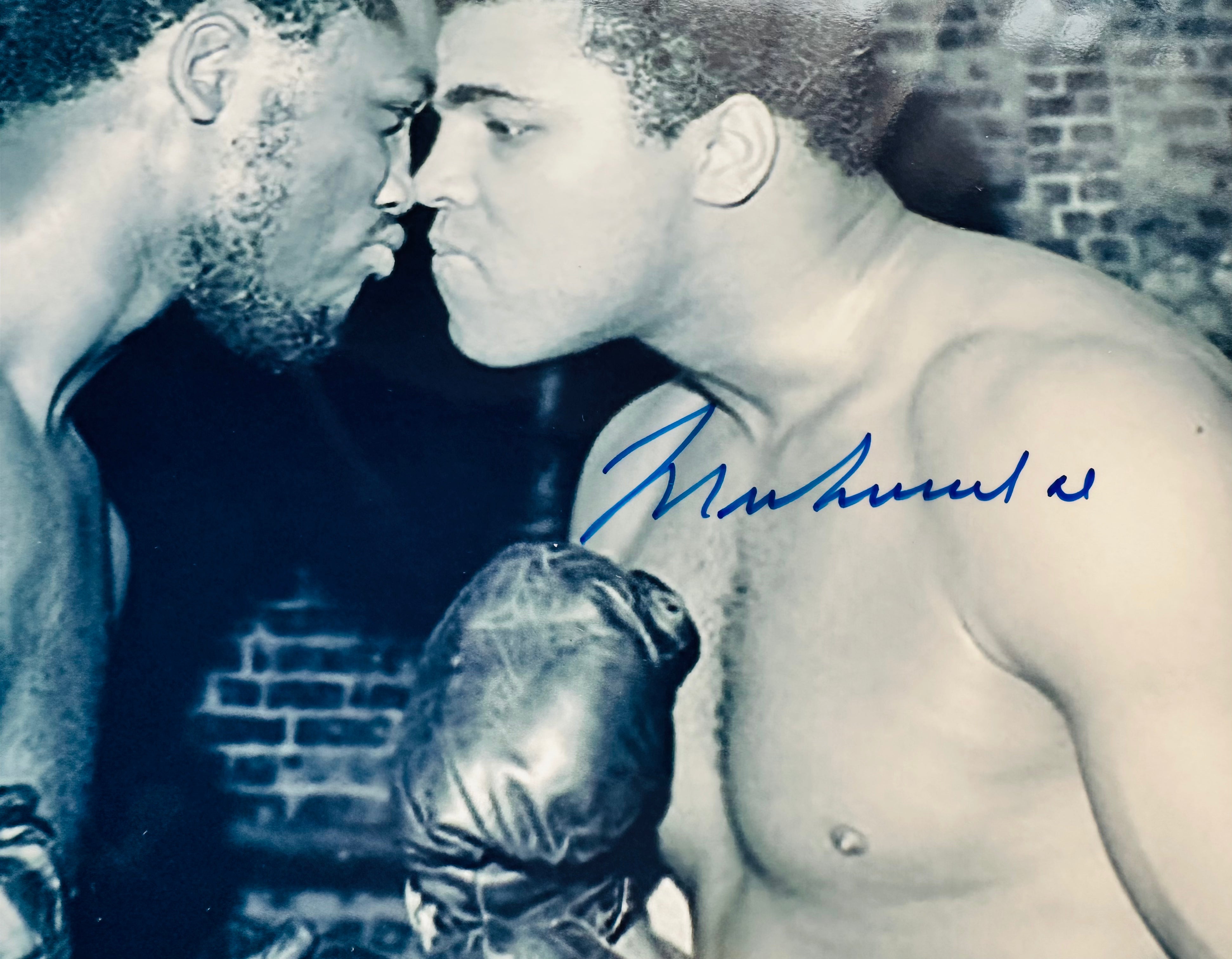 Muhammad Ali Vs Joe Frazier rare double autograph 8x10 photo with COA