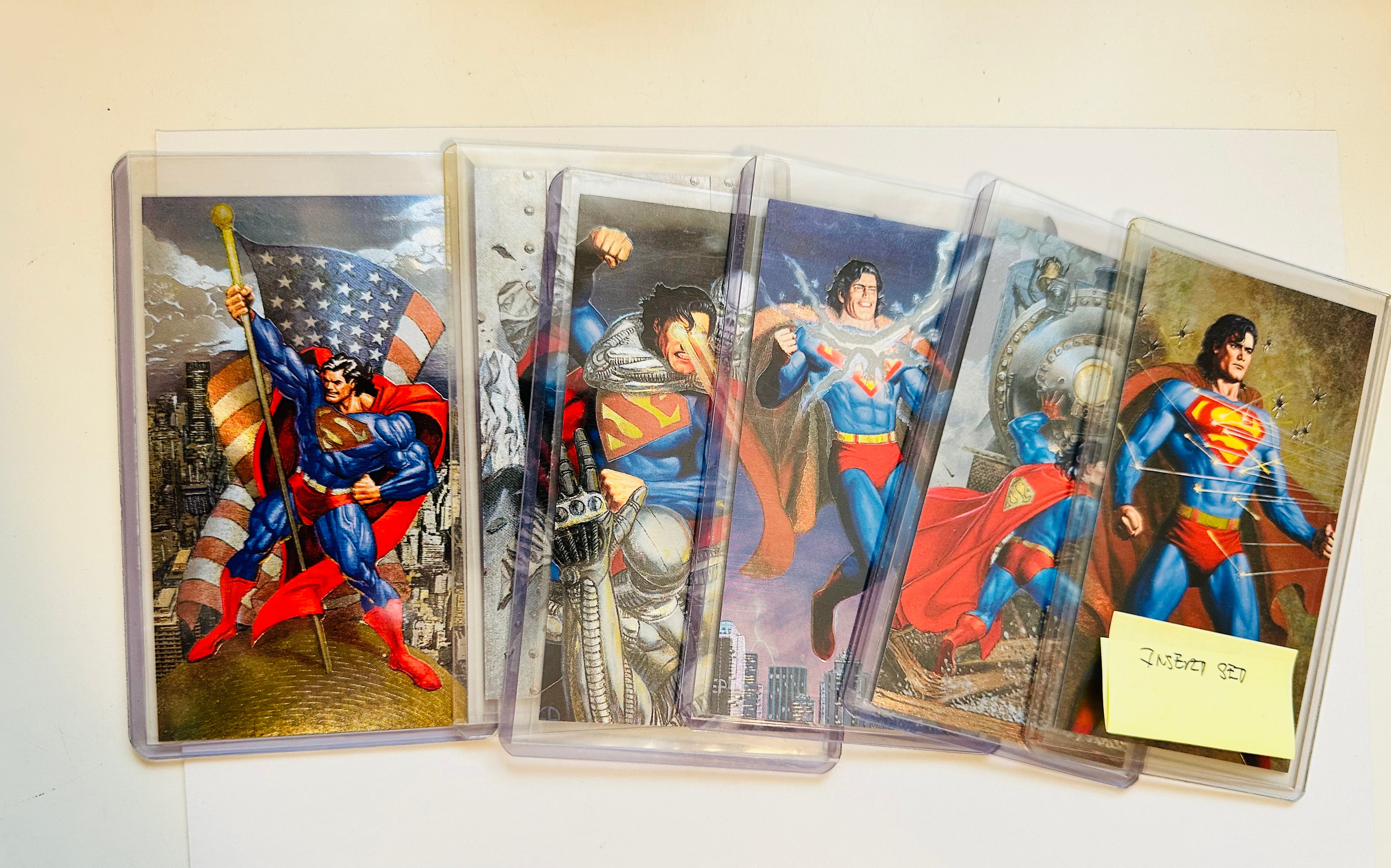 Superman spectra etched 6 cards foil insert set 1990s