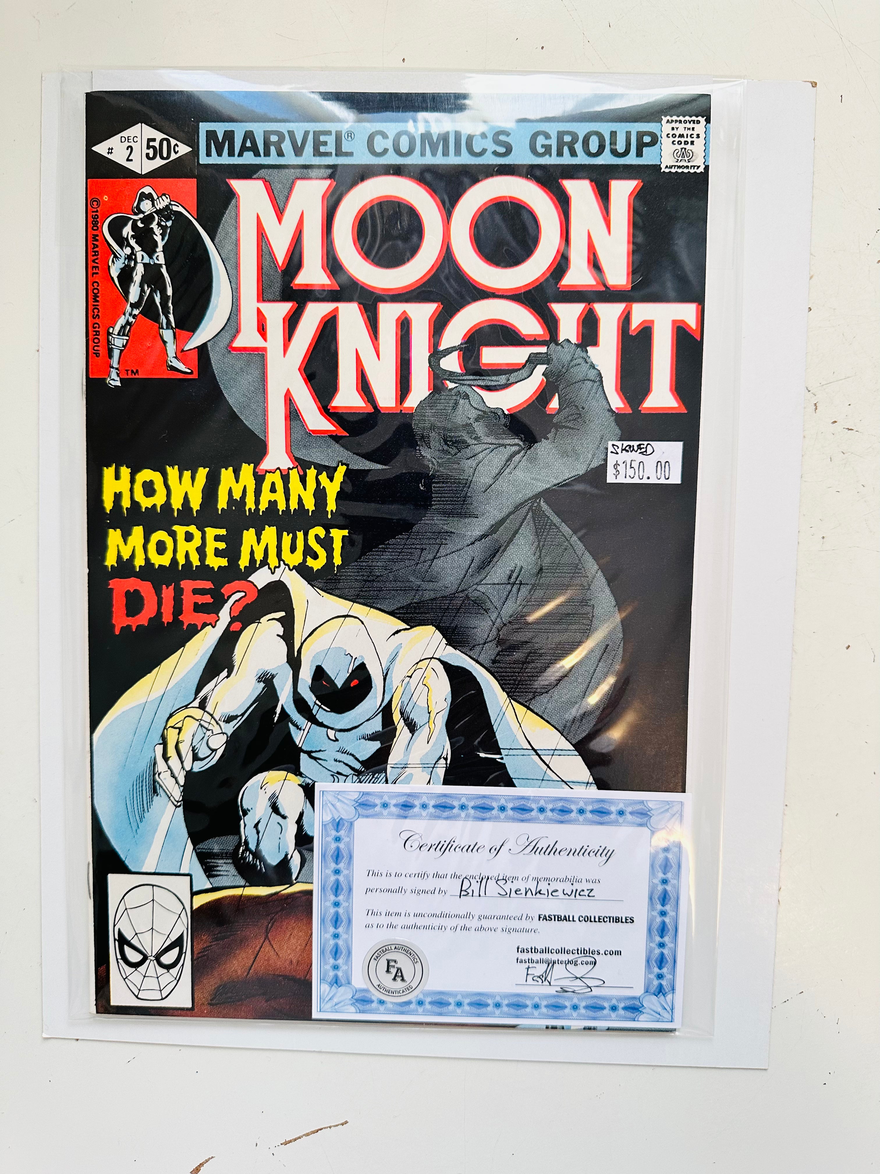 Moon Knight #2 autograph high grade condition comic book 1981