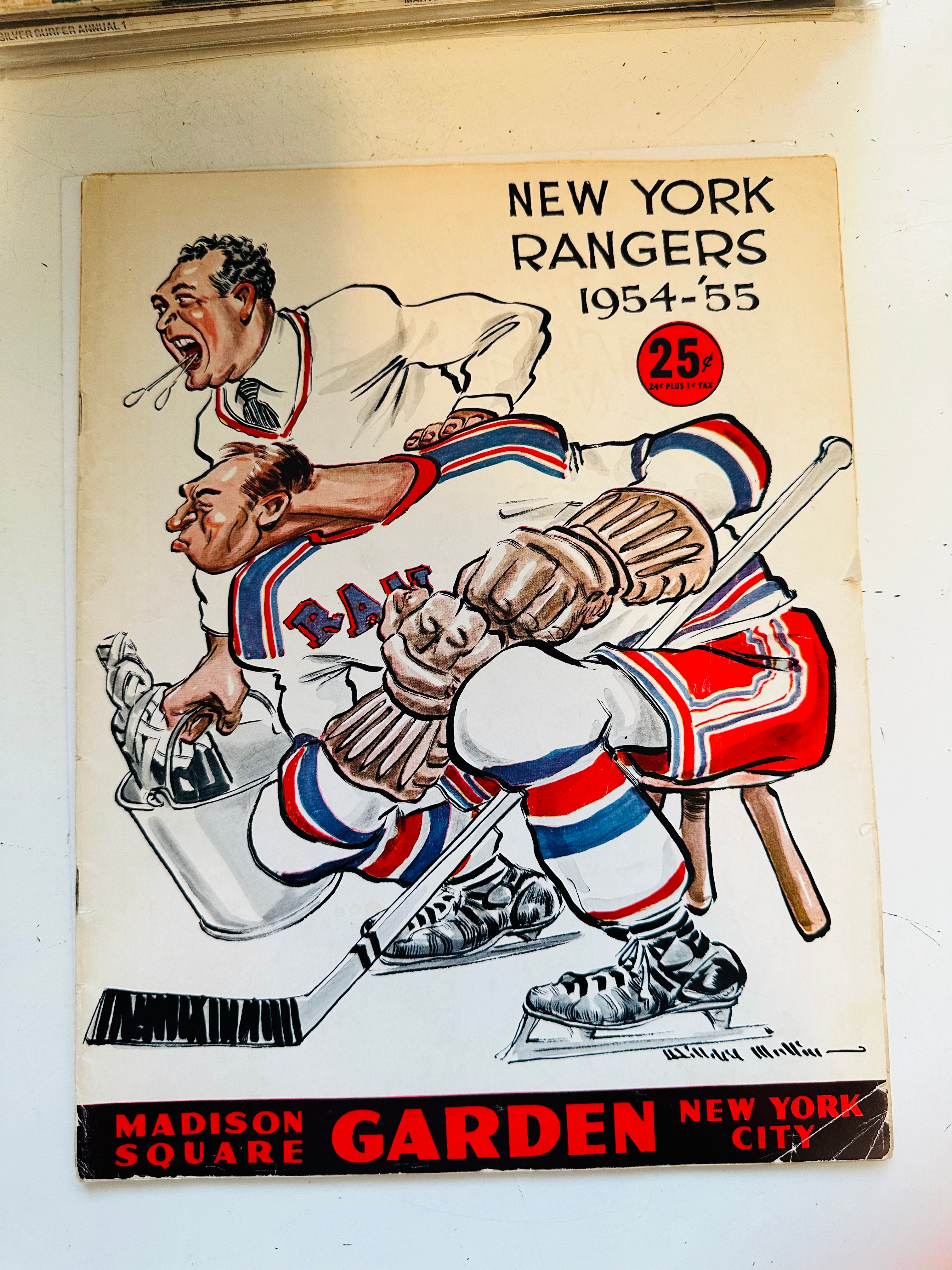 1954-55 Leafs Vs Rangers rare hockey game program Dec.12