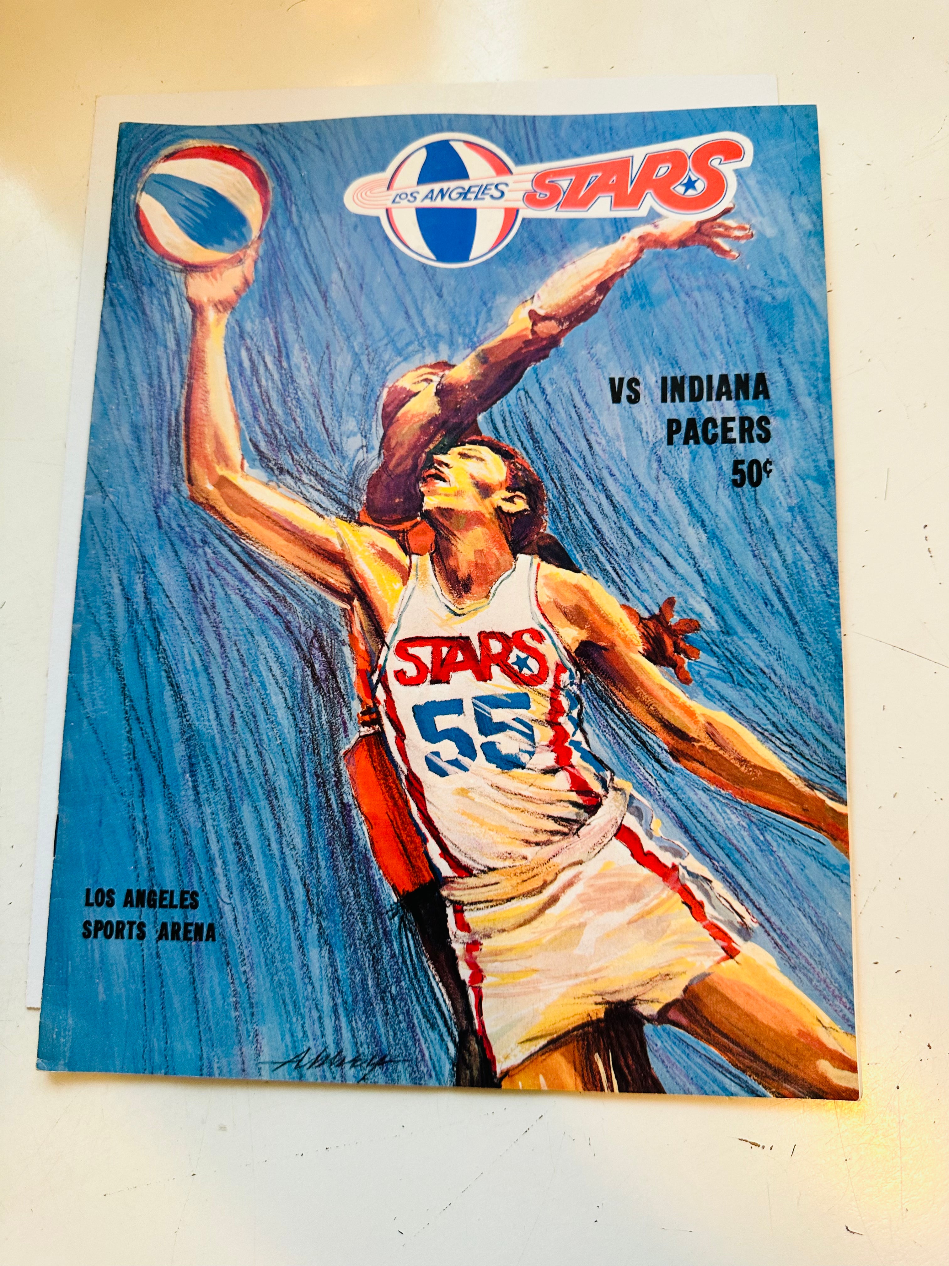 LA Stars Vs Pacers basketball ABA original program 1969