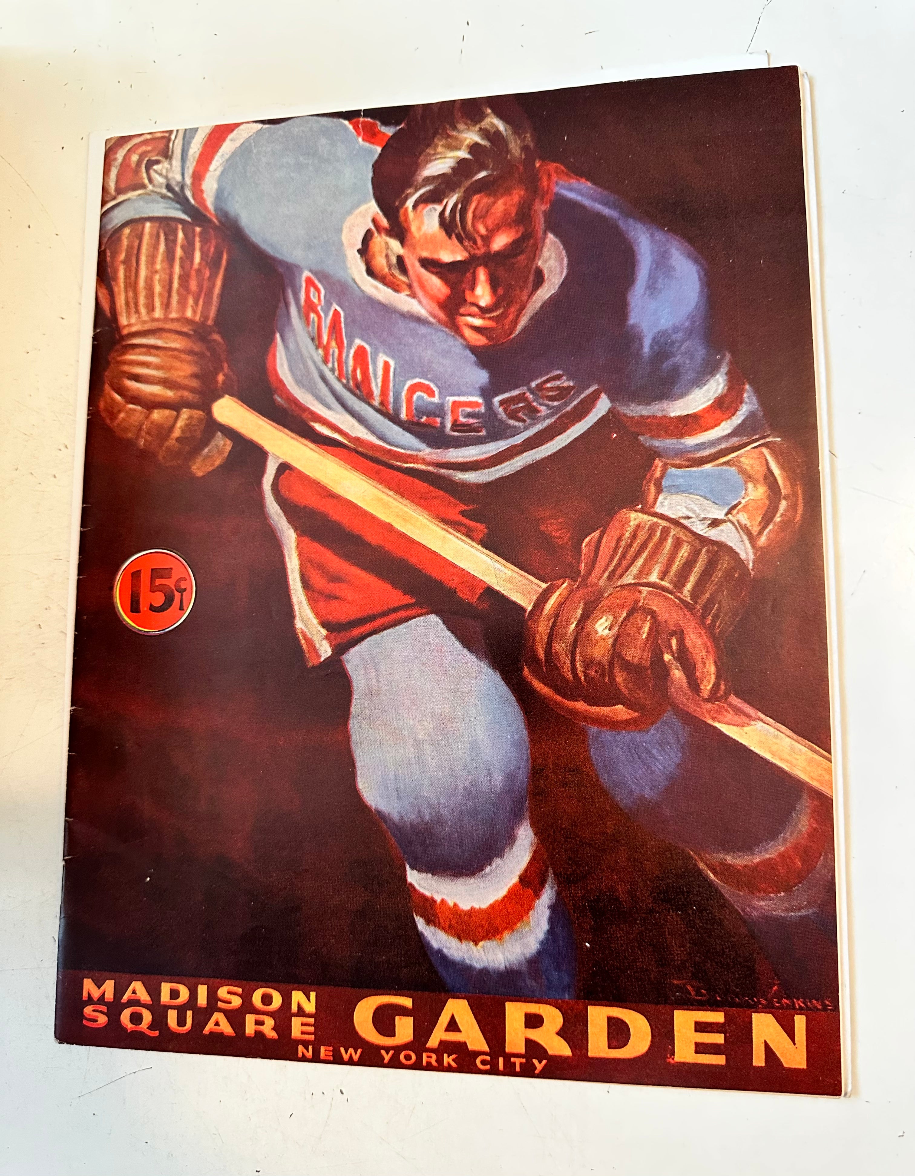 1944 Rangers Vs Detroit original hockey game program