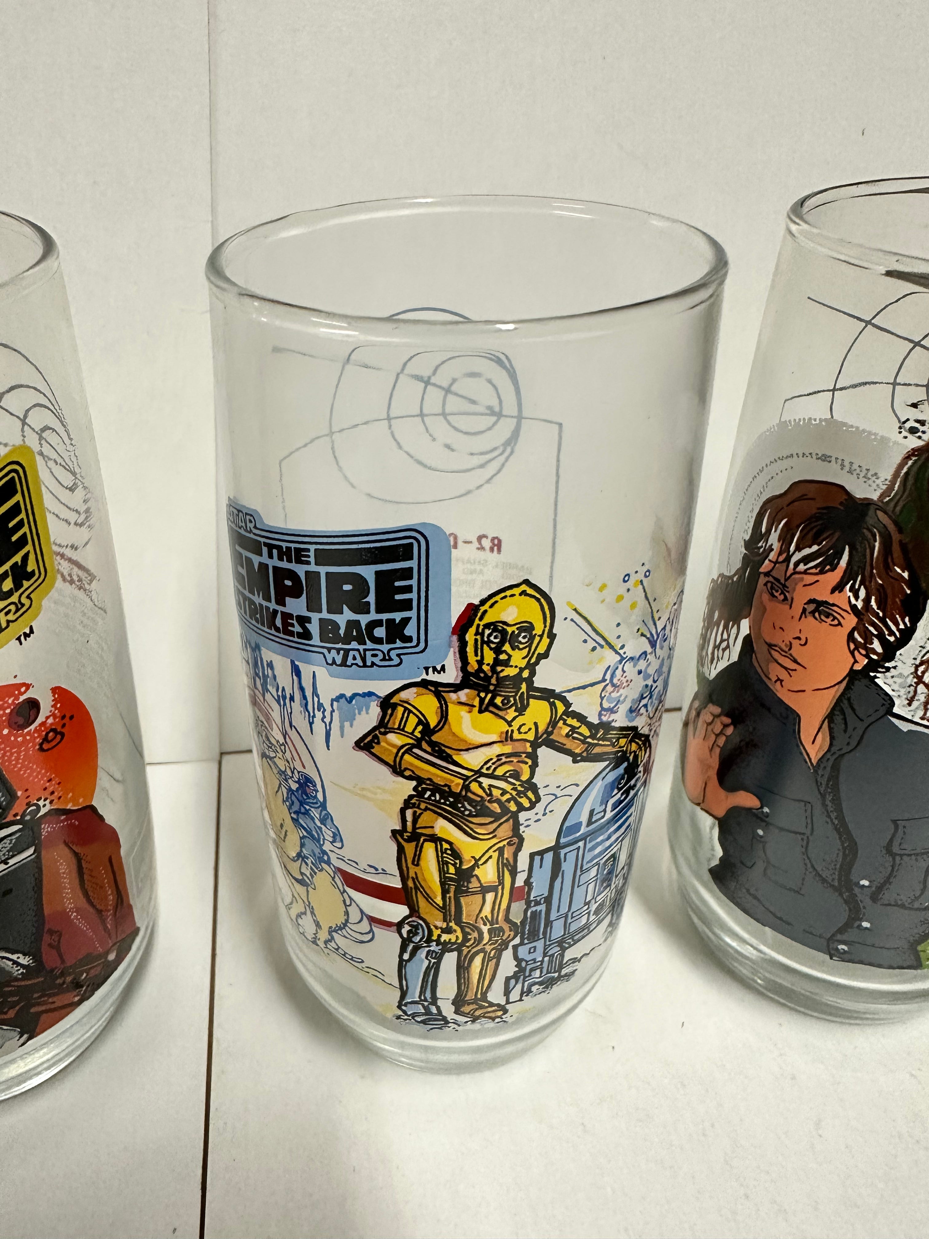 Star Wars Vintage 1980 Empire Strikes Back Burger King Glasses Set high quality Of 4