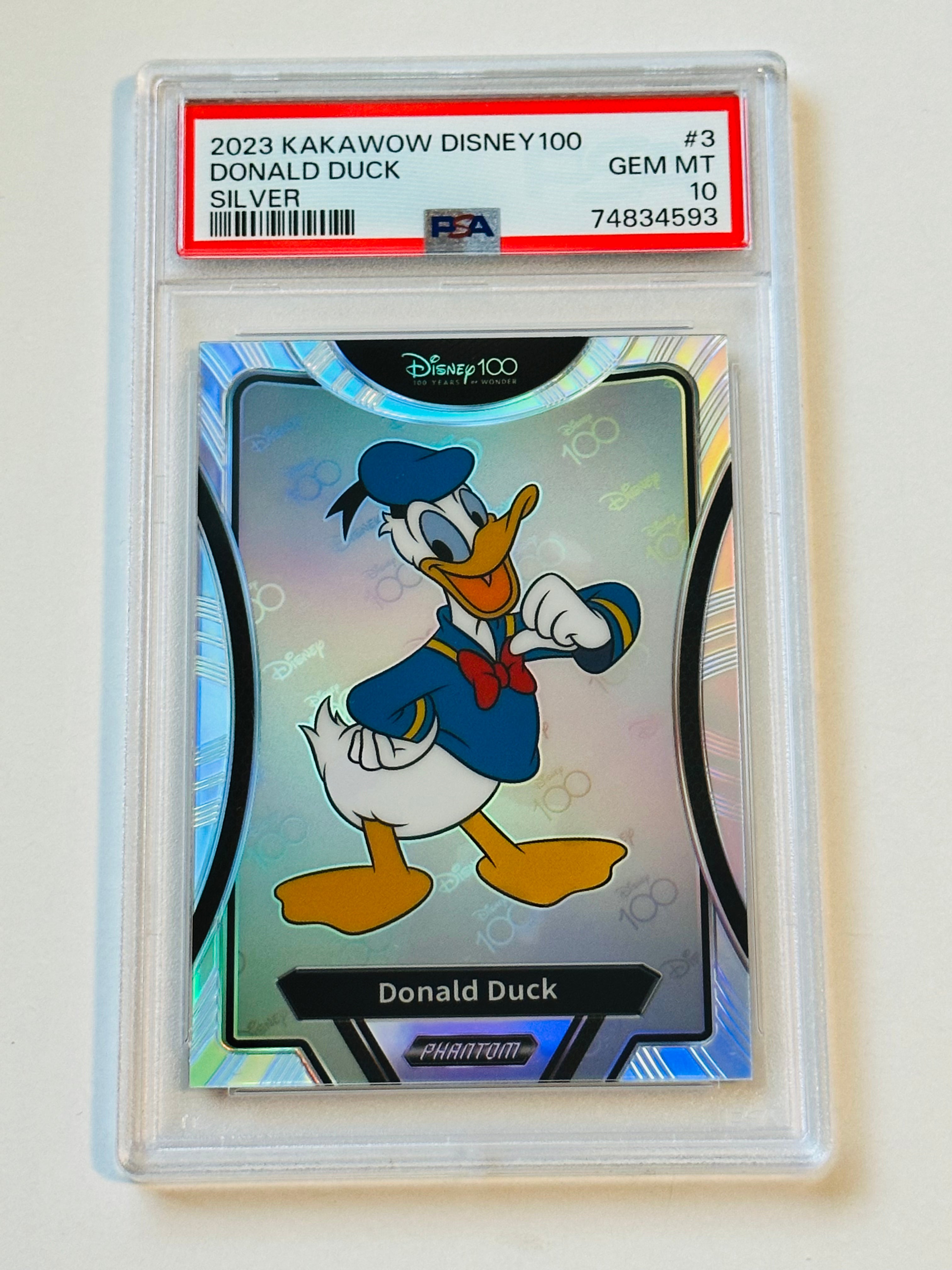 Disney 100 Kakawow Donald Duck silver PSA 10 high grade card
