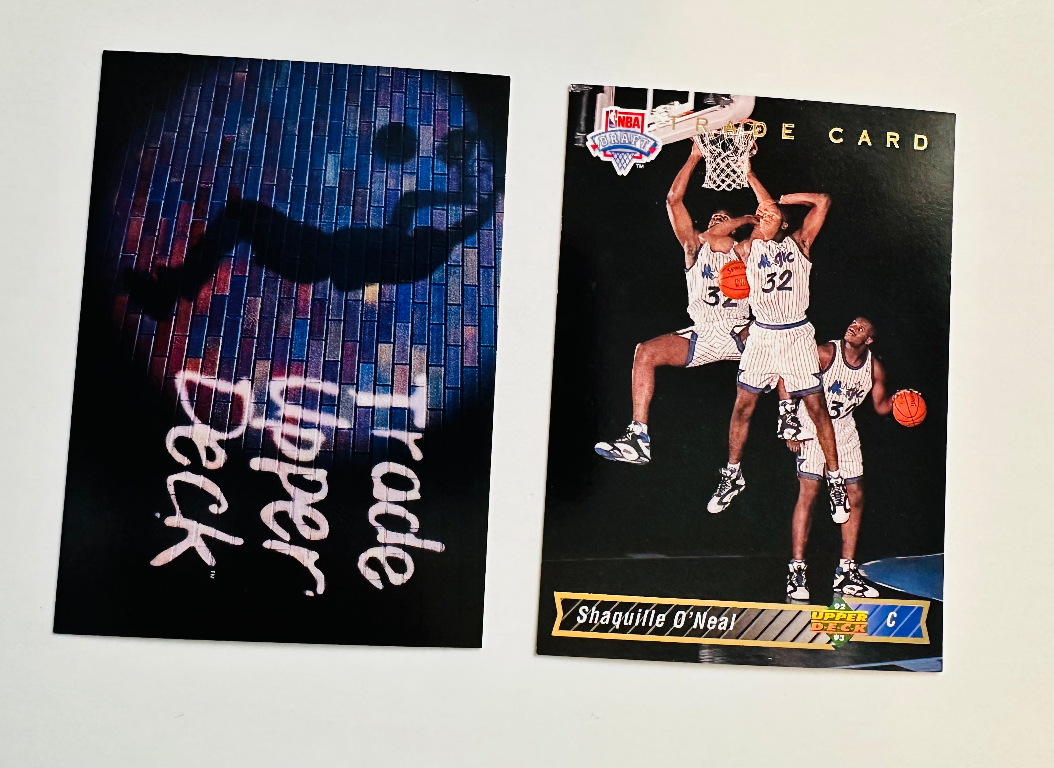 Shaq Upper Deck 1B basketball rookie card with rare redemption card 19 Shaq Upper Deck 1B basketball rookie card with rare redemption card 19