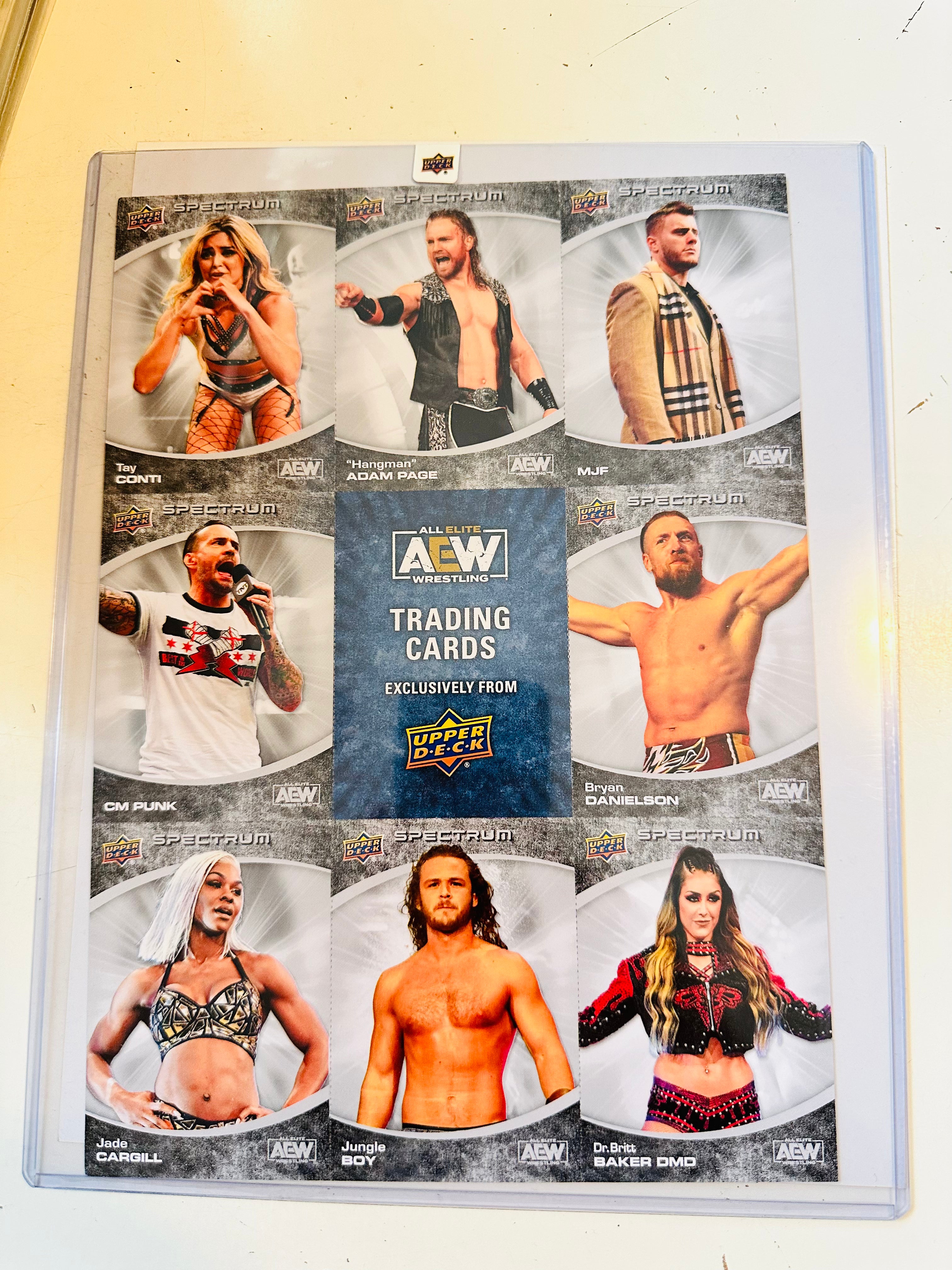 cm rare cards AEW wrestling Upper Deck spectrum uncut rare cards sheet 2022