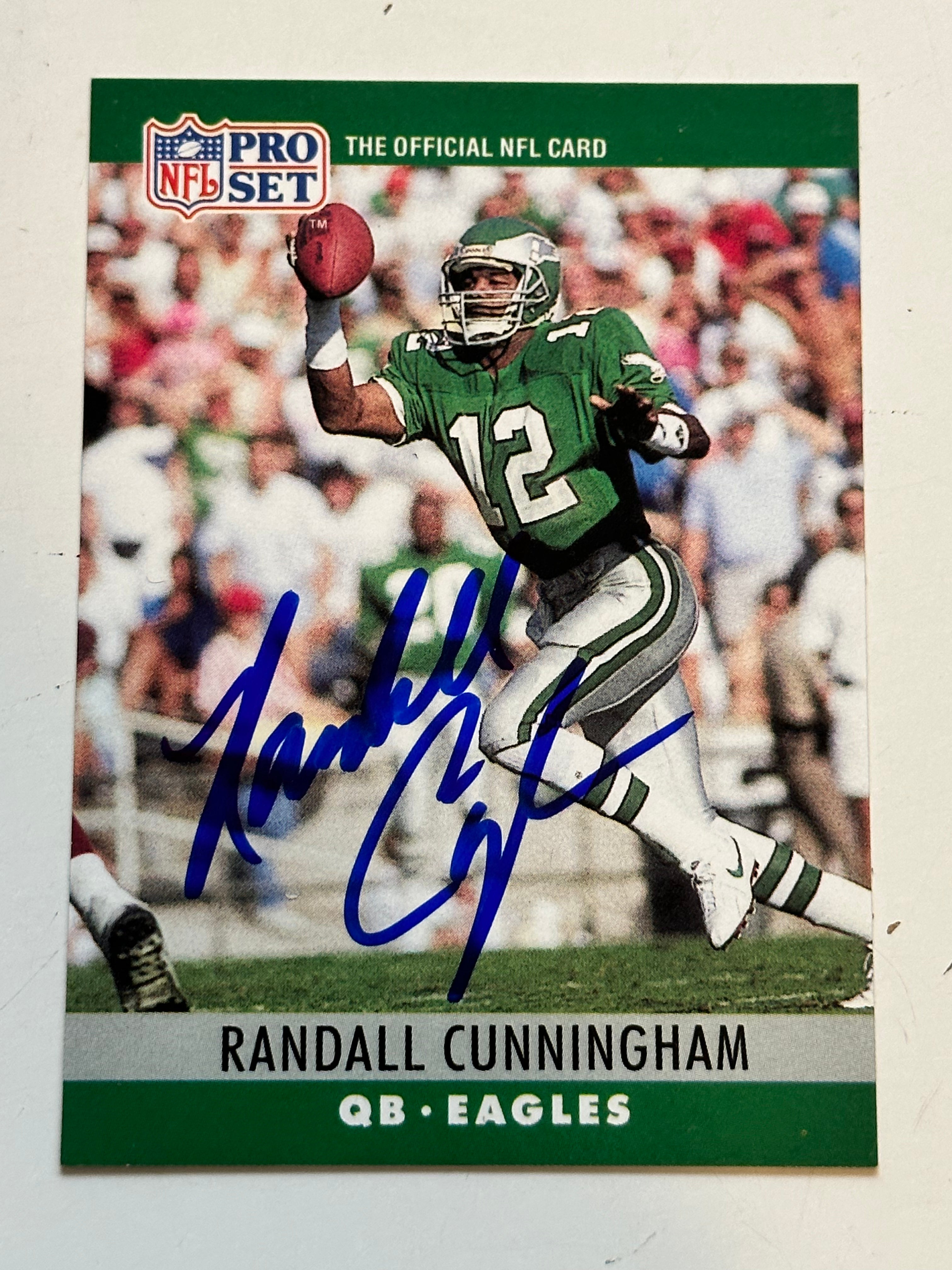 Randal Cunninghll rare autograph football card with COA