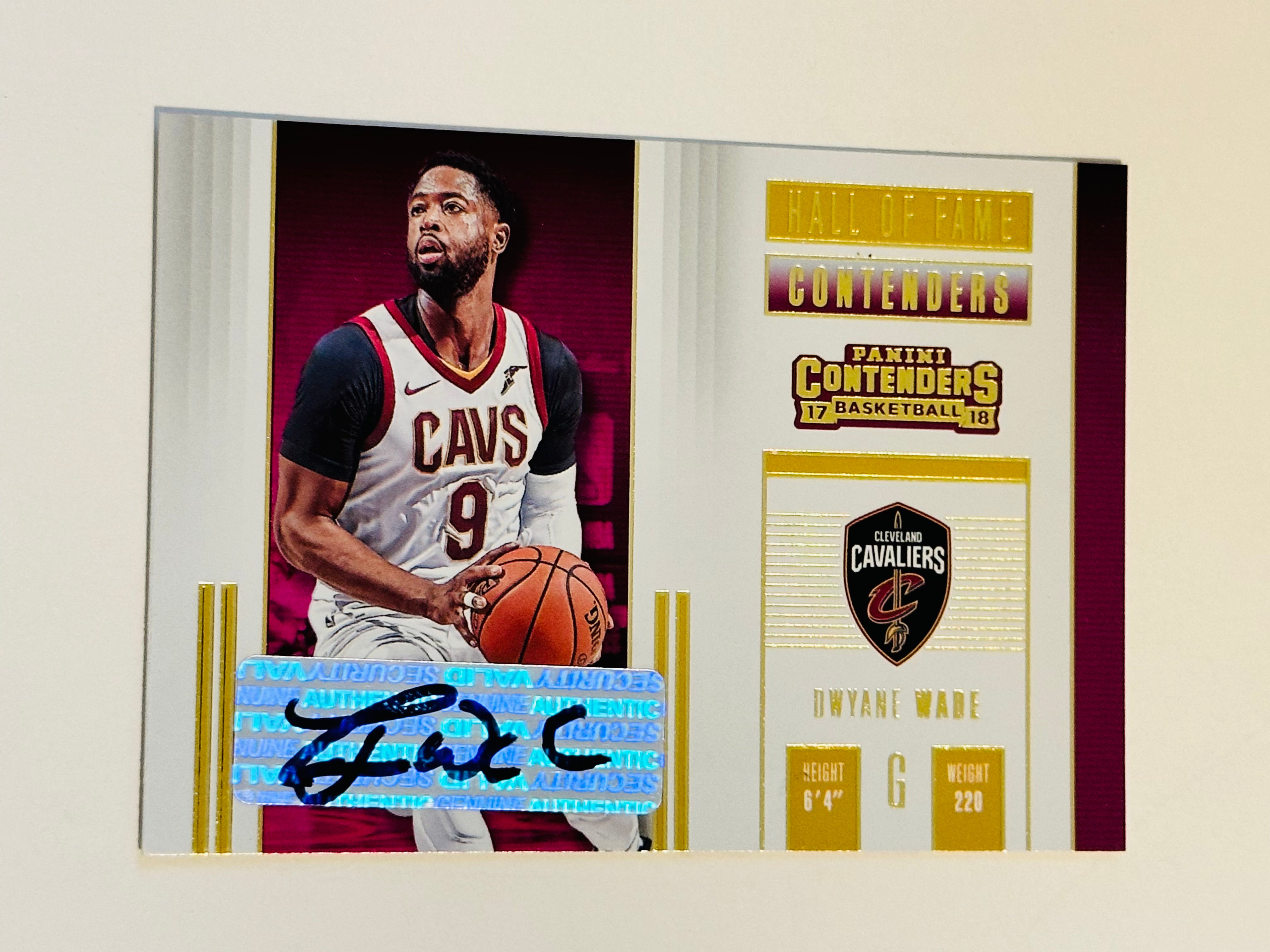 Dwayne Wade autographed basketball insert card 2017