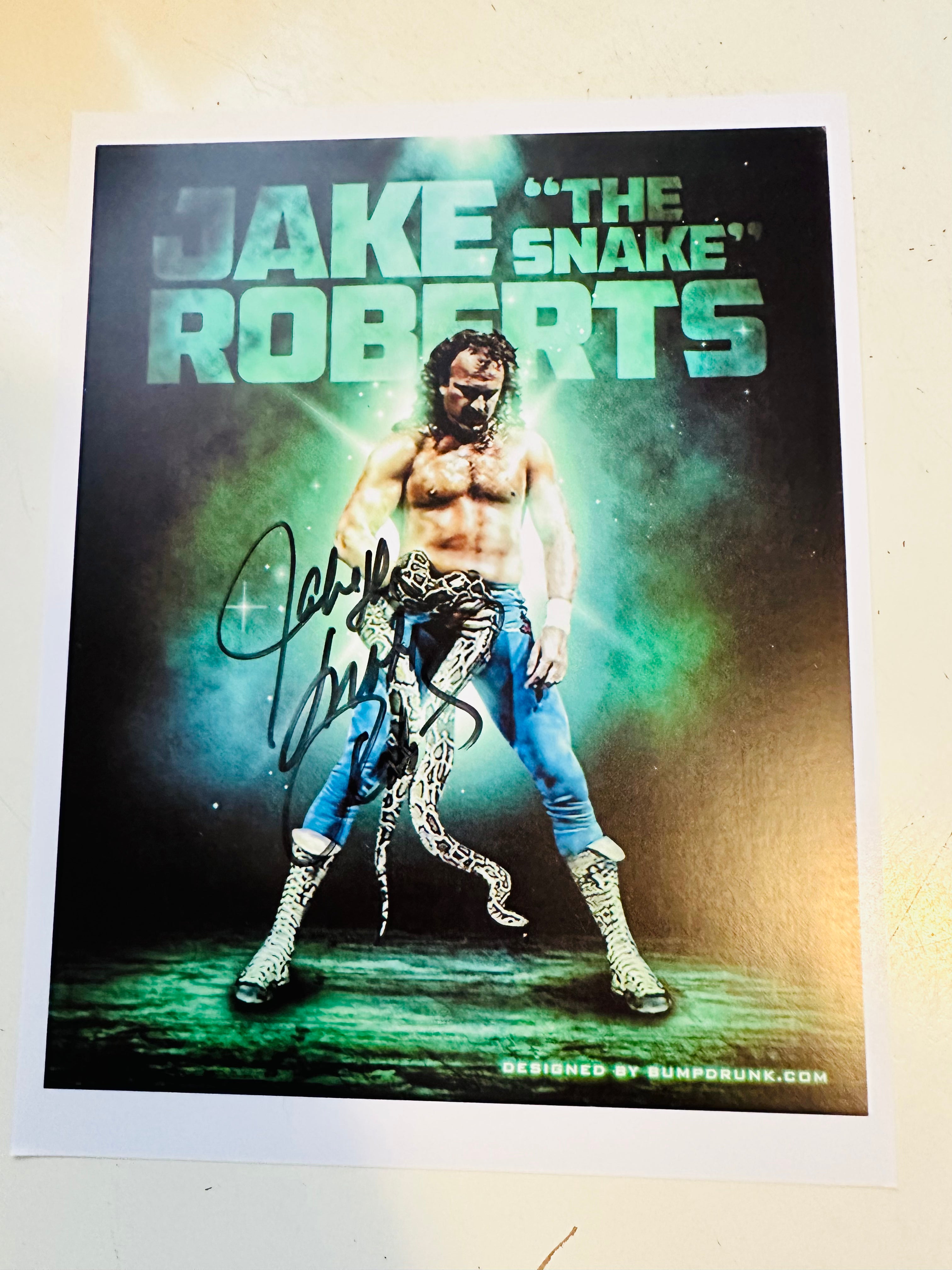 Wrestling Jake the Snake Roberts legend signed in person autograph with COA