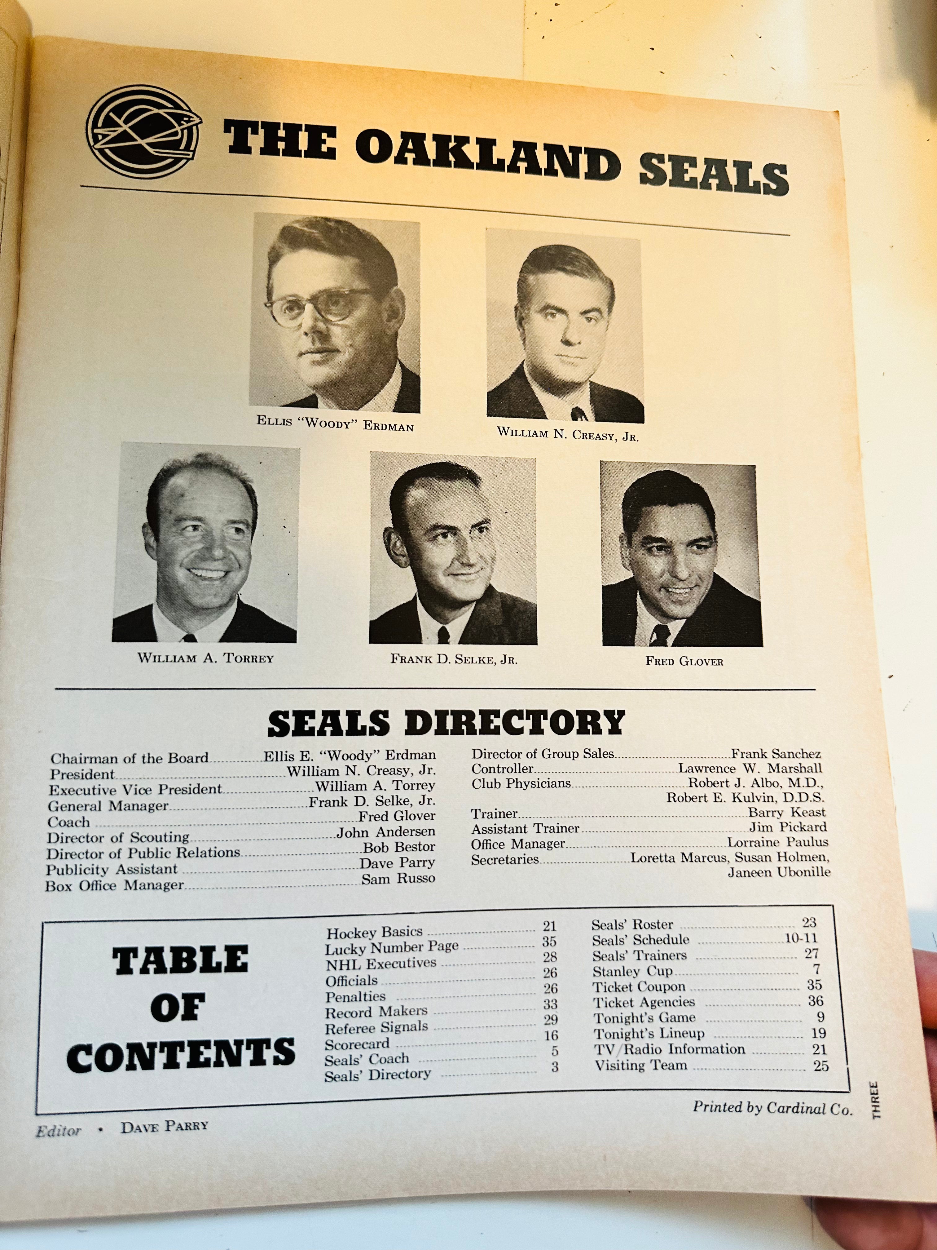 Sealed Vs Kings vintage hockey program Jan. 1969