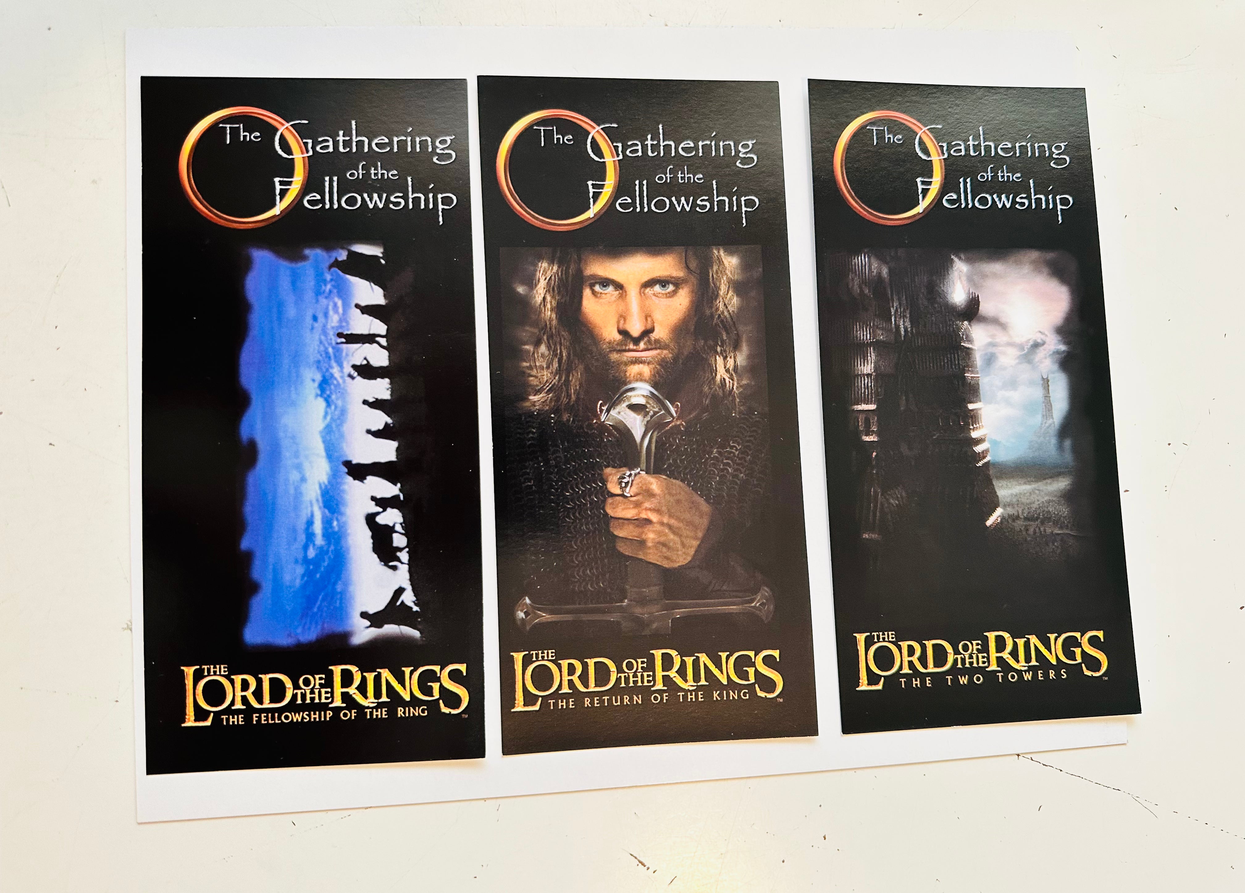 Lord of the Rings rare special opening night 3 cards ticket set 2003