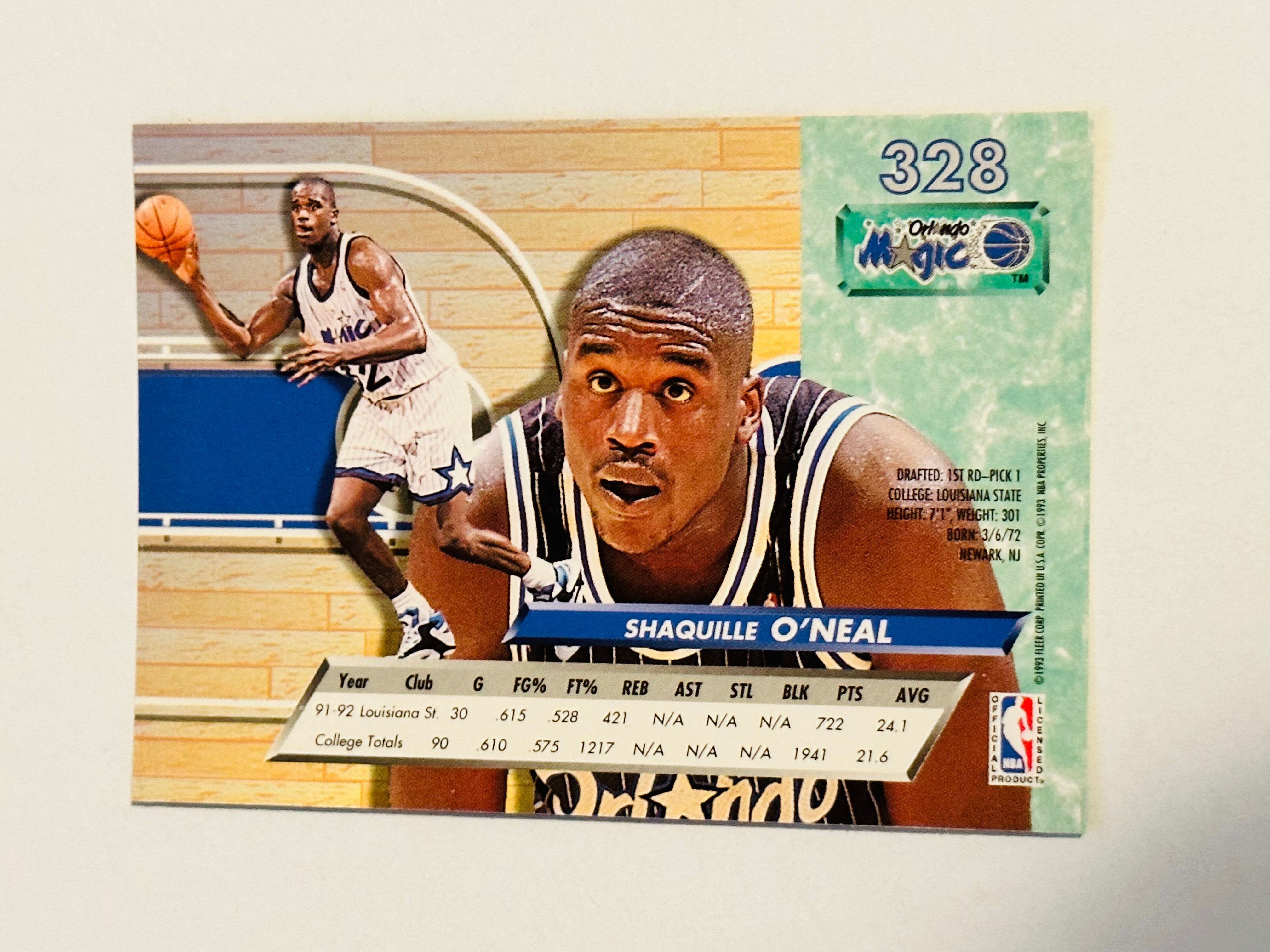 Shaq Fleer Ultra rookie basketball card 1992