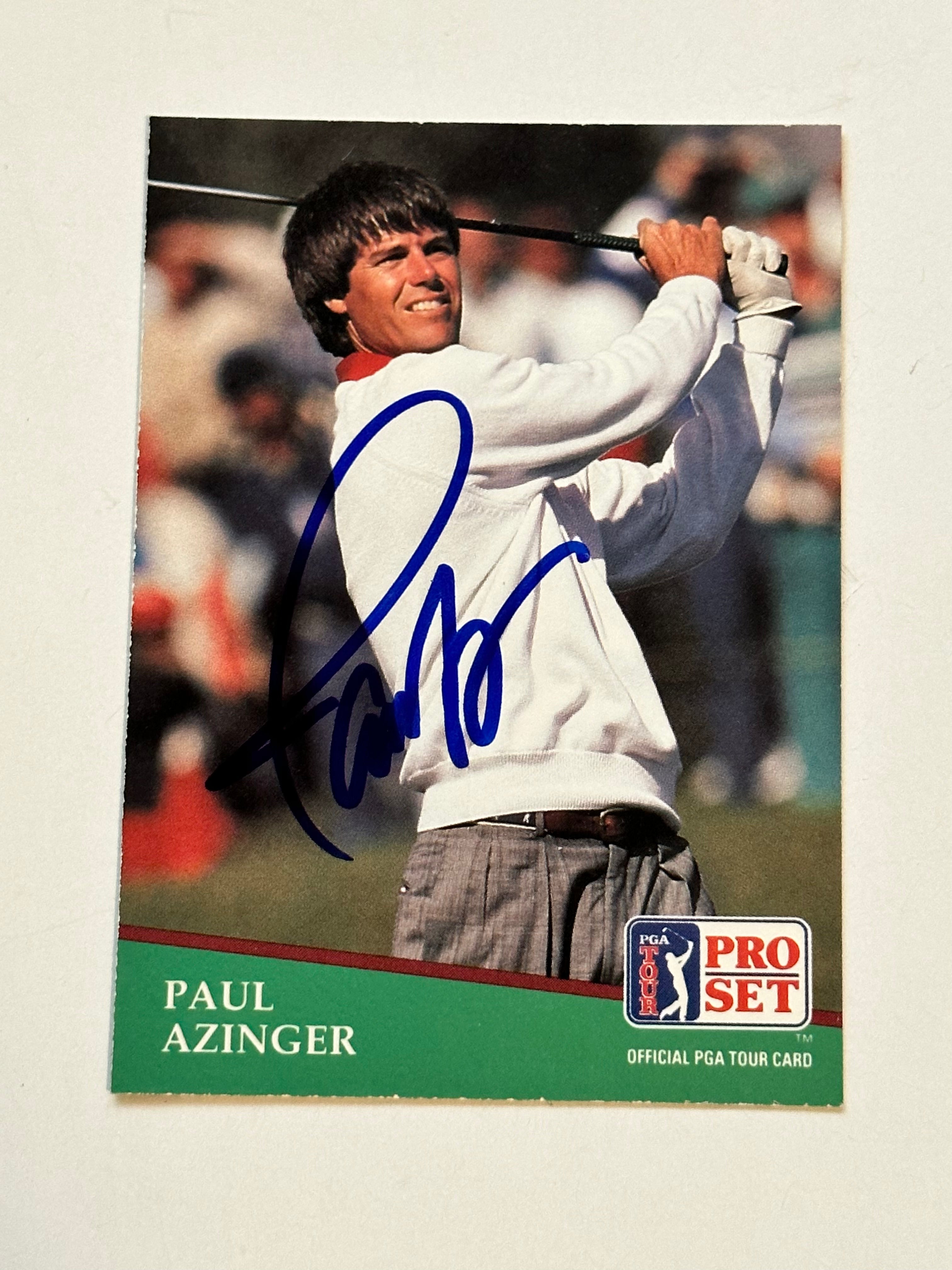 Golf PGA  Paul Azinger autographed card with COA