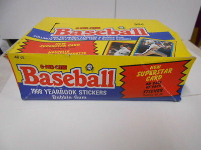 Baseball OPC yearbook stickers 48 packs box 1988