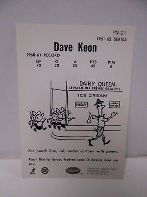 Dave Keon rare autographed Hockey insert card 1990s