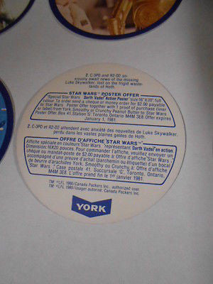 Star Wars Empire York Peanut Butter 6 card set 1981