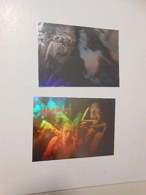 A Nightmare on Elm Street movie two Hologram insert cards set